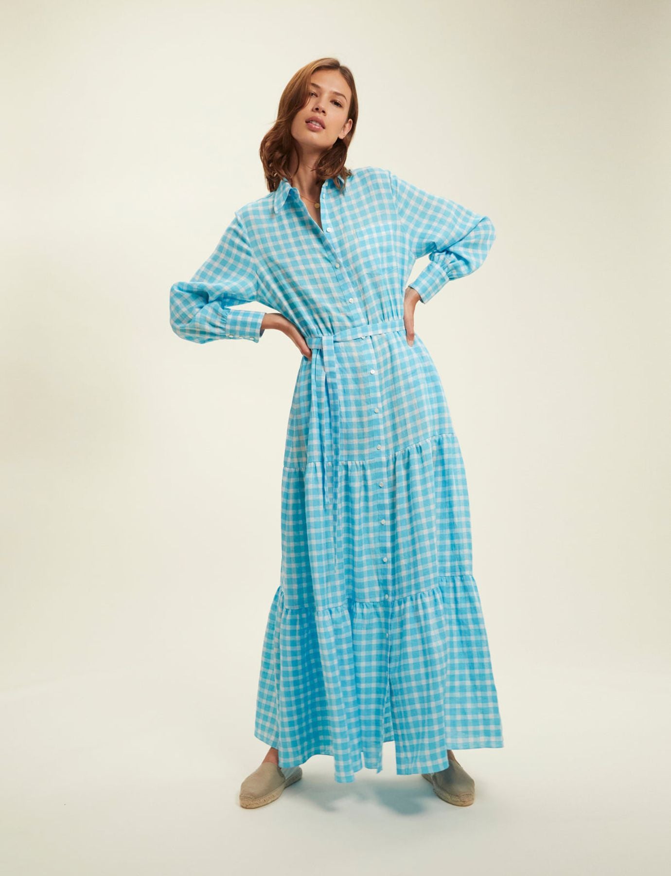 Vestido Léna Vichy turquesa