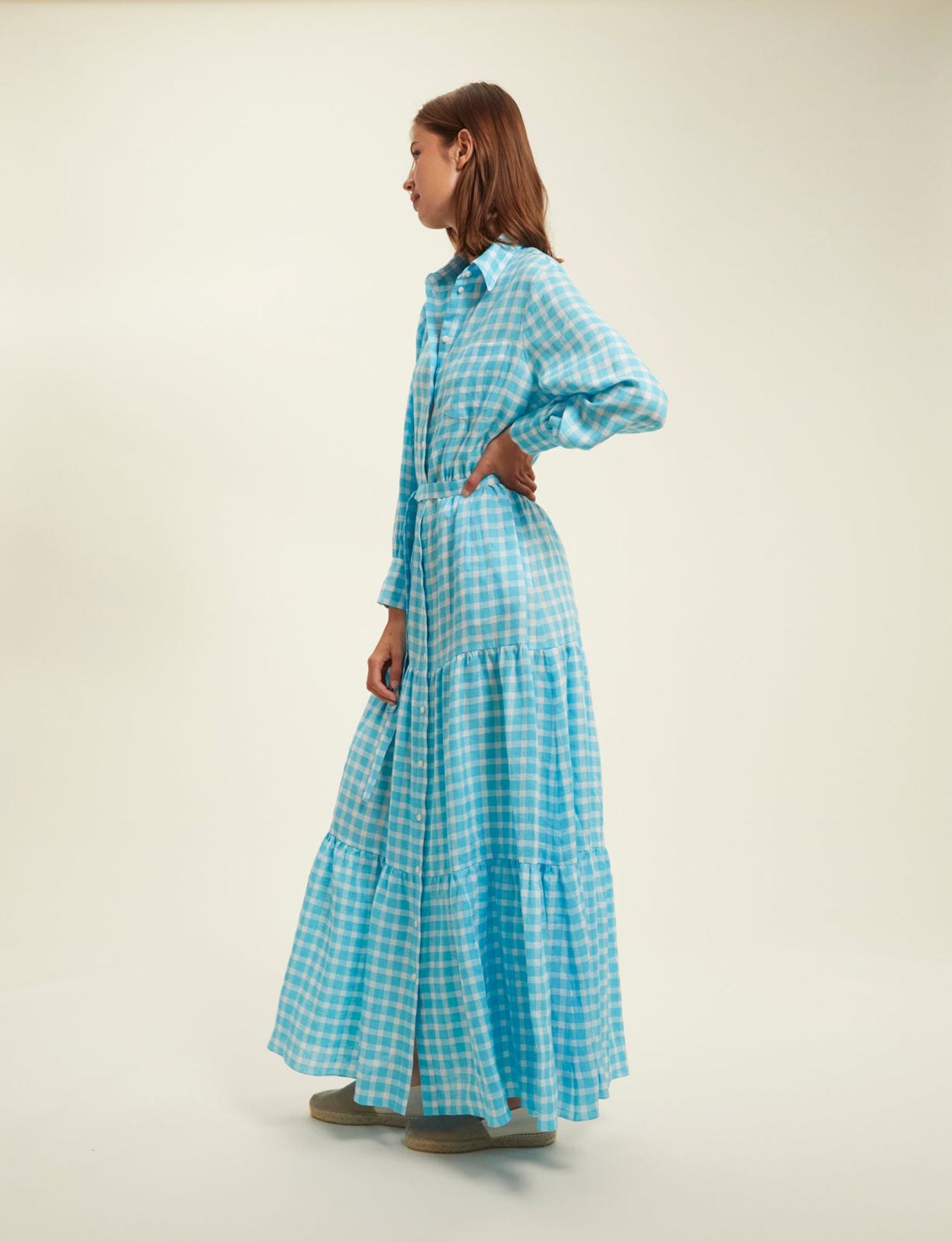 Vestido Léna Vichy turquesa