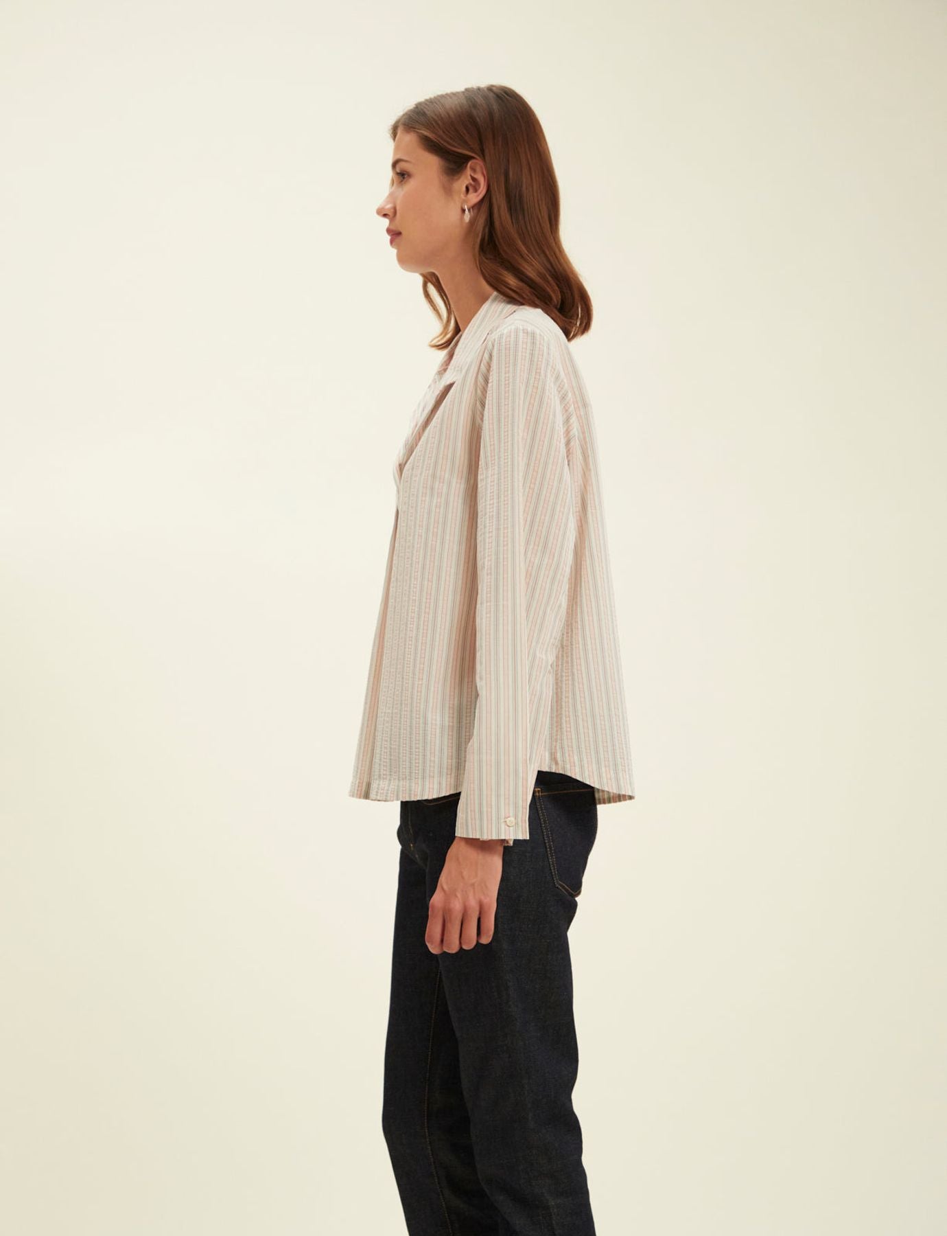 Blusa Noa en crudo con rayas