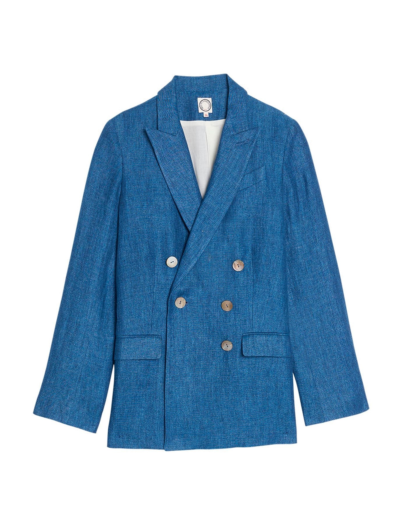 Chaqueta de lino vaquero azul Ezio
