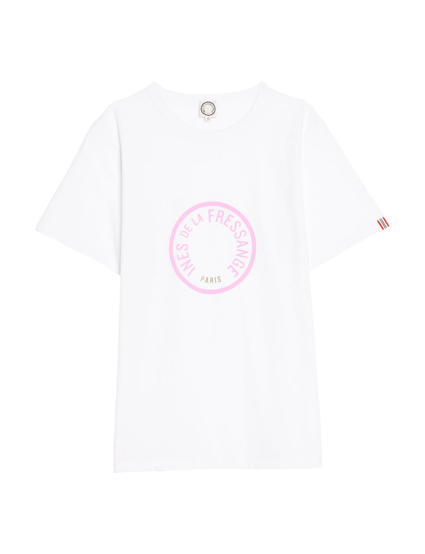 Camiseta Oscar logo blanco rosa