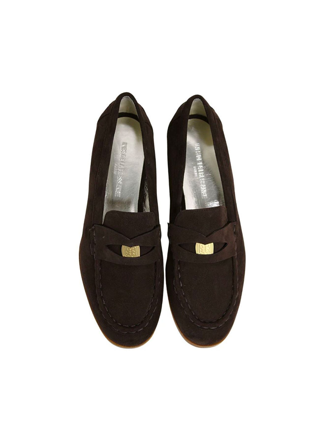 Brown suede loafer
