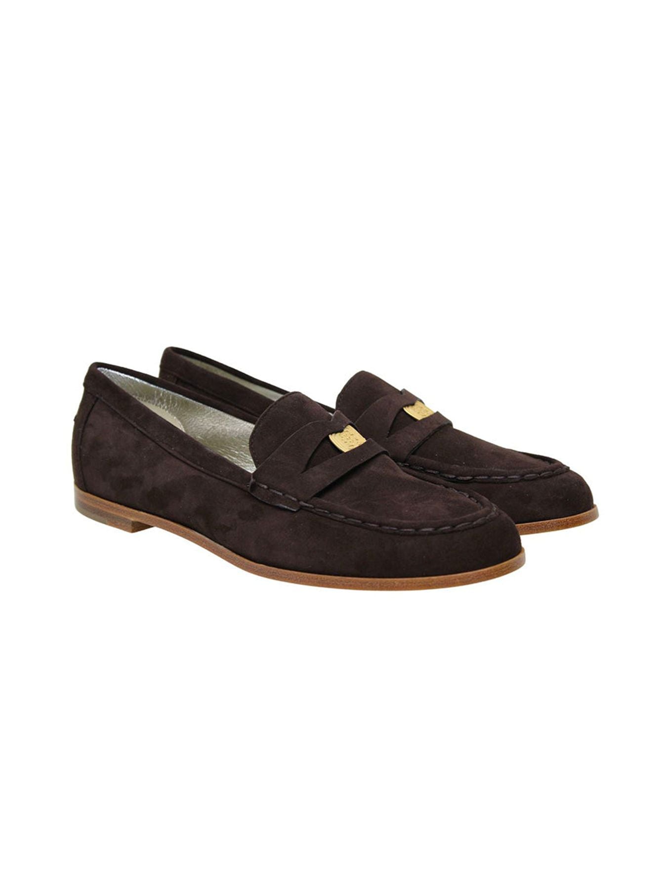 Brown suede loafer