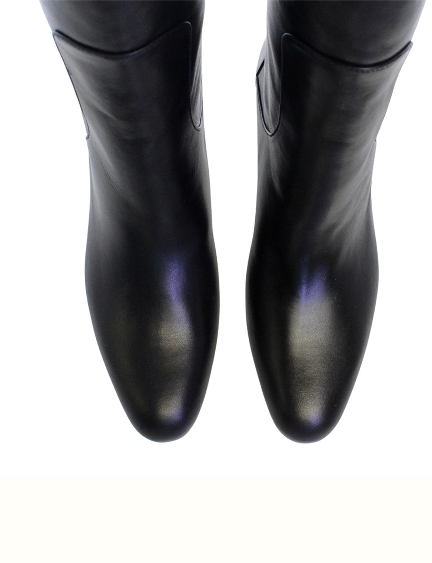 Botas de tacón de cuero negro