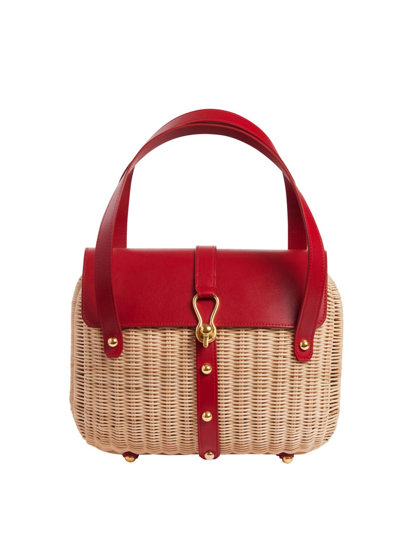 Desiré red leather basket