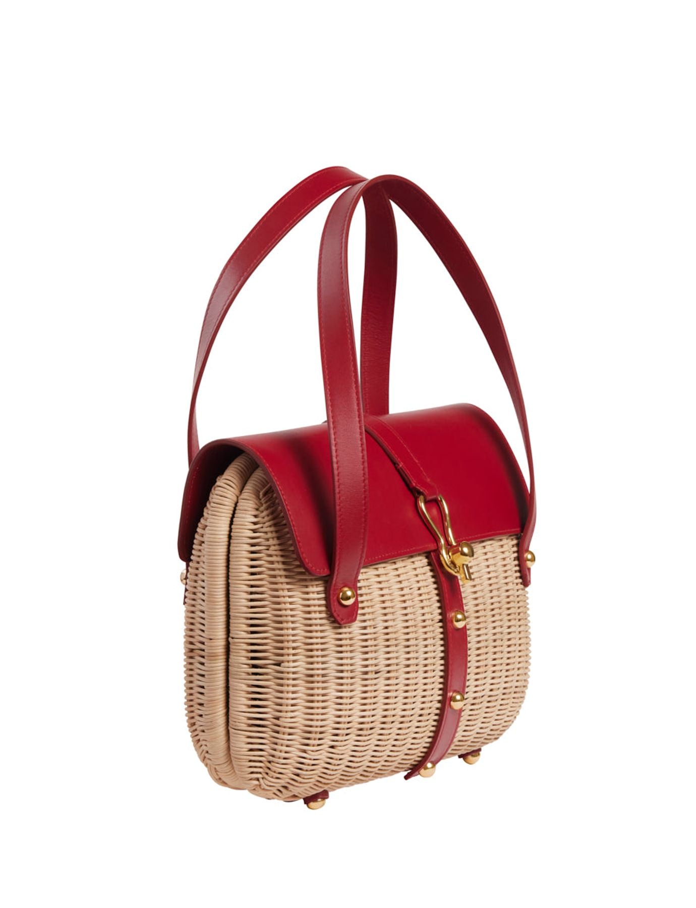 Desiré red leather basket