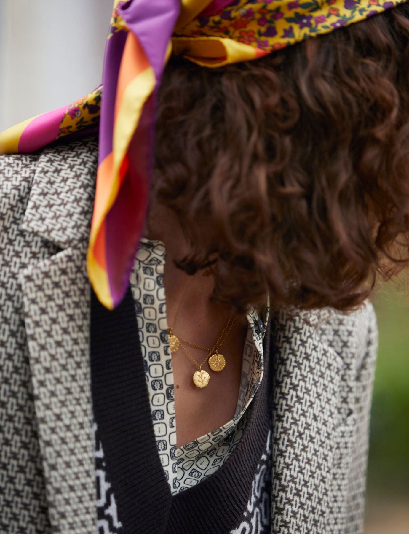 Pañuelo Stockholm floral amarillo