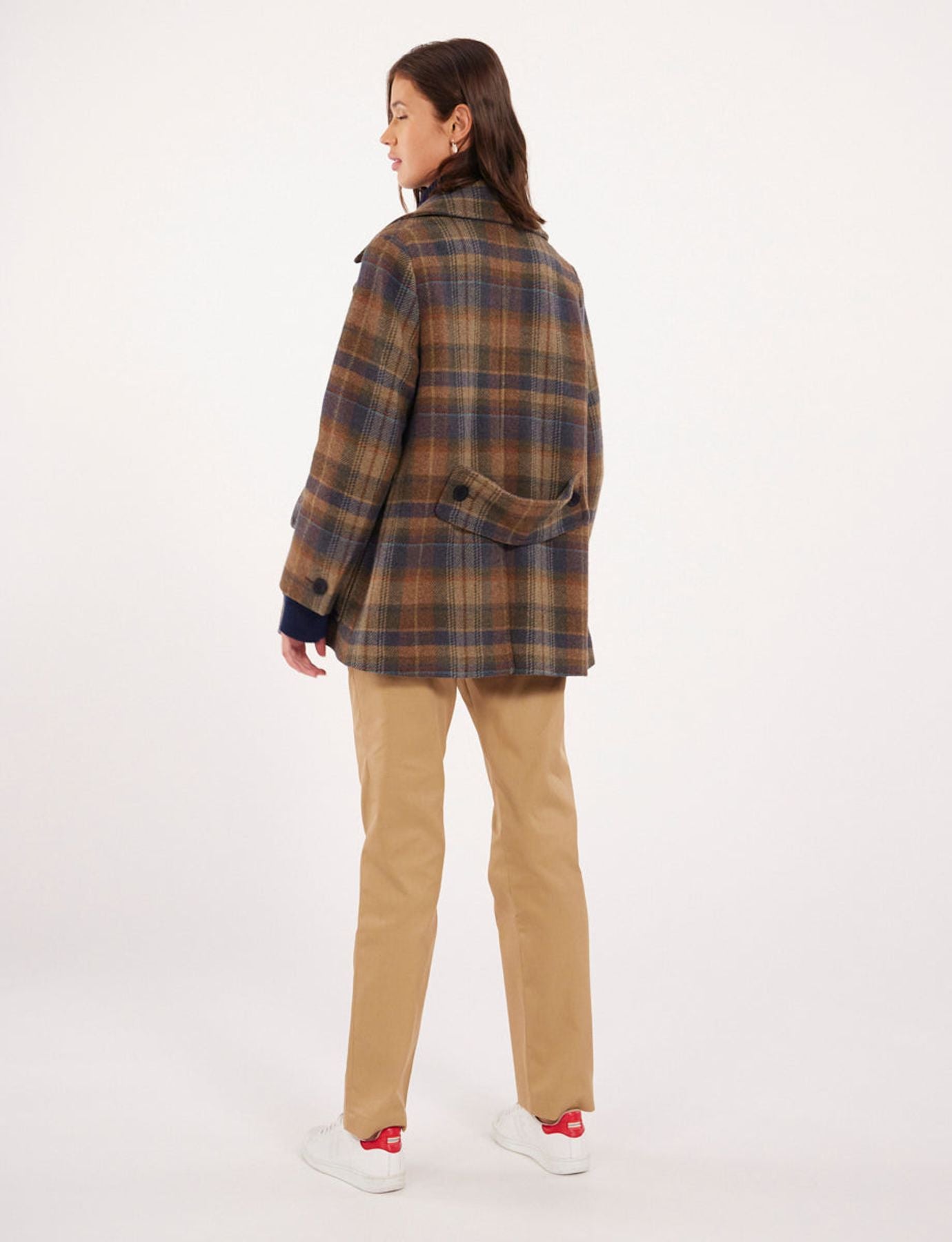 Chaqueta de cuadros caqui Séraphine