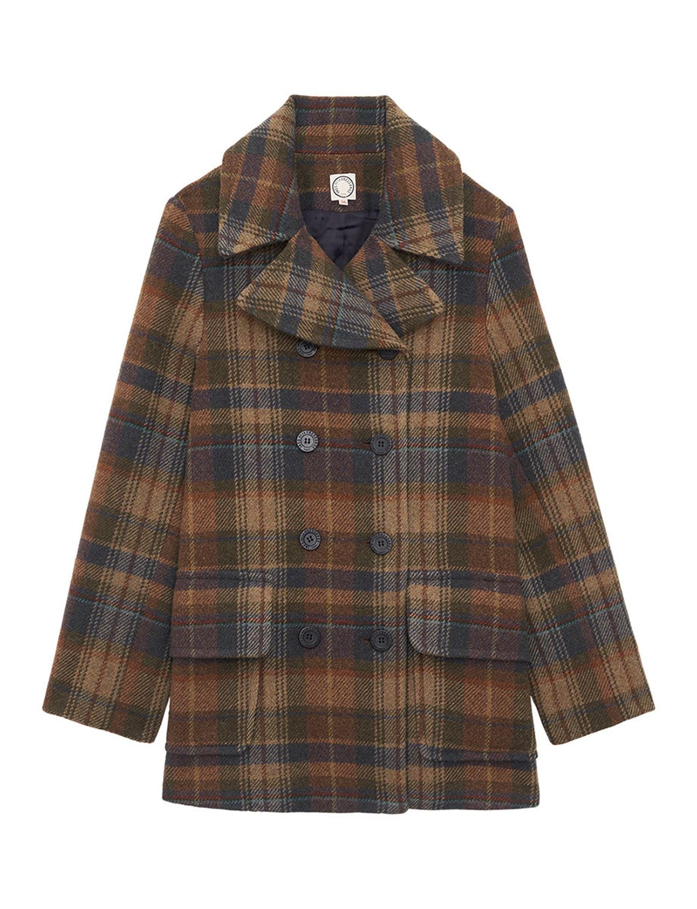 Chaqueta de cuadros caqui Séraphine