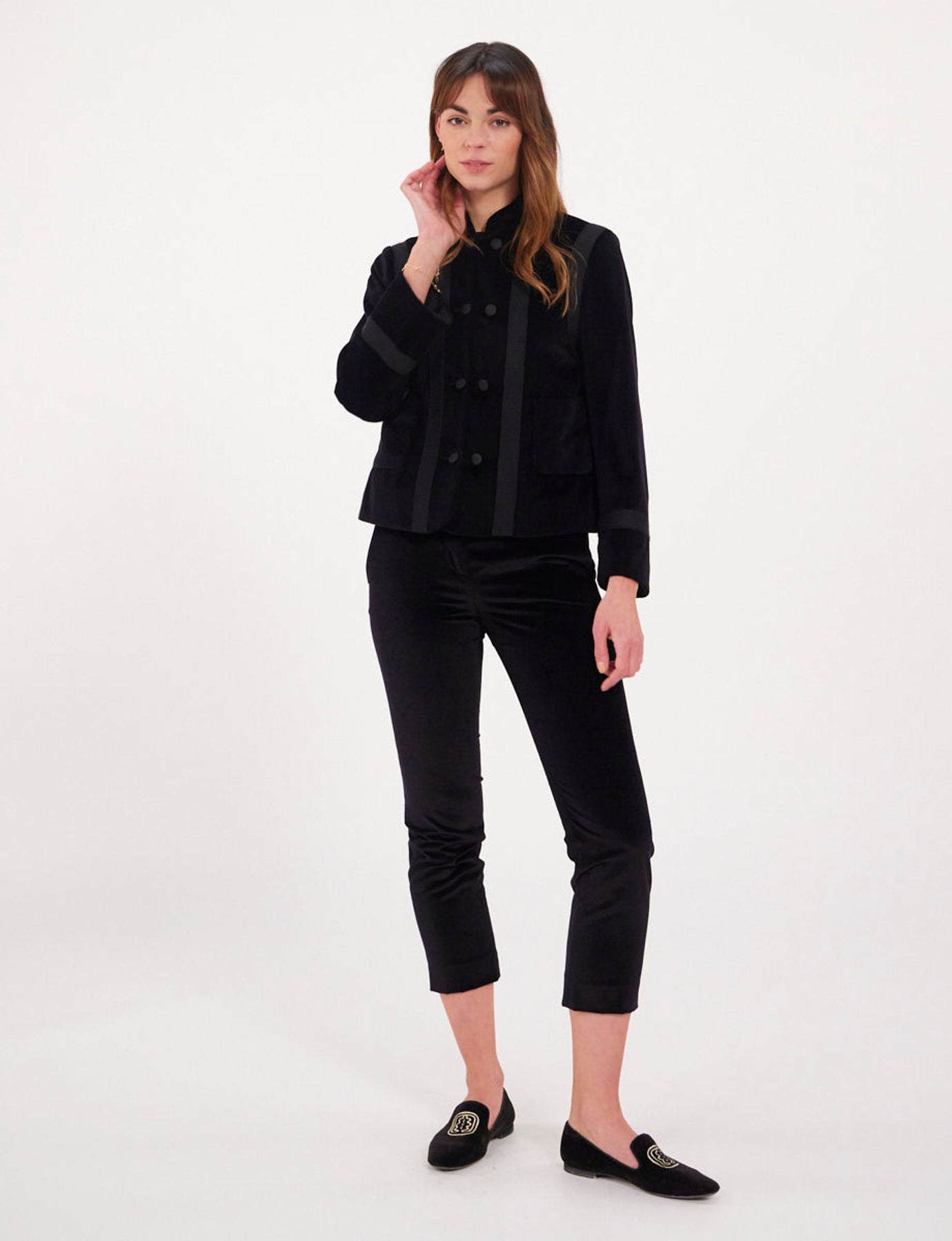 Pantalones de terciopelo negro Audrey