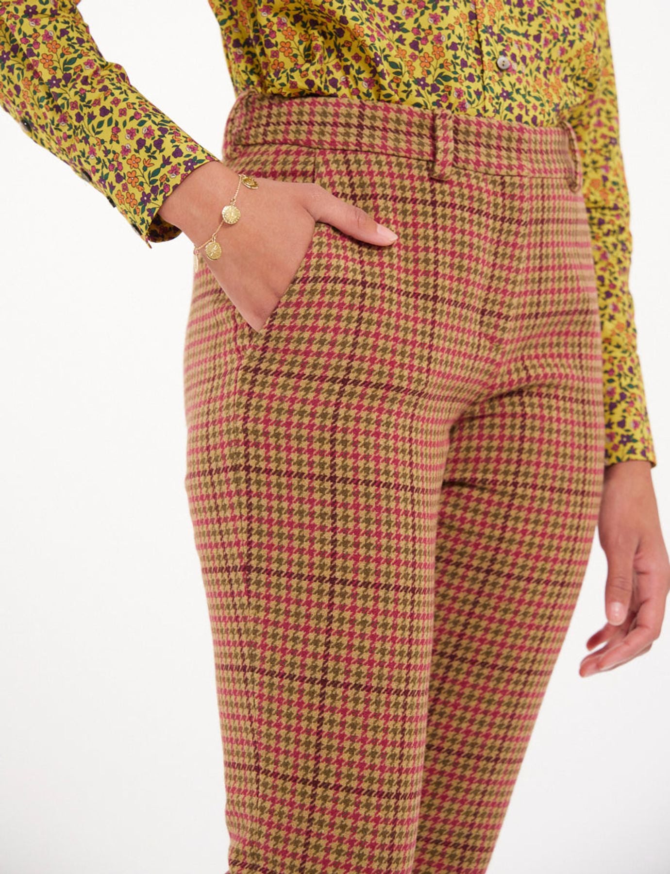 Pantalón Audrey de lana y pata de gallo