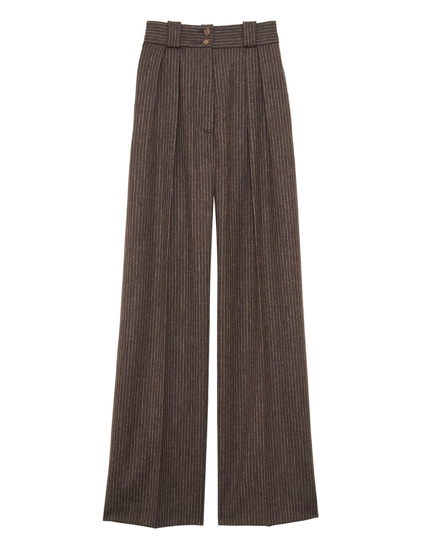 Pantalón Marlène de rayas marrones