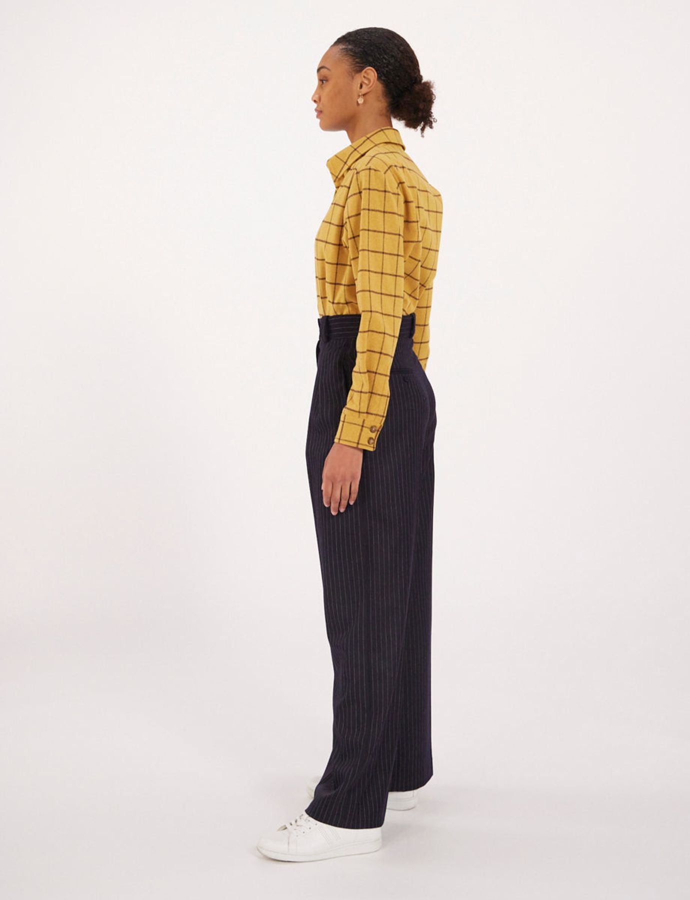 Marlène pantalón a rayas azul noche