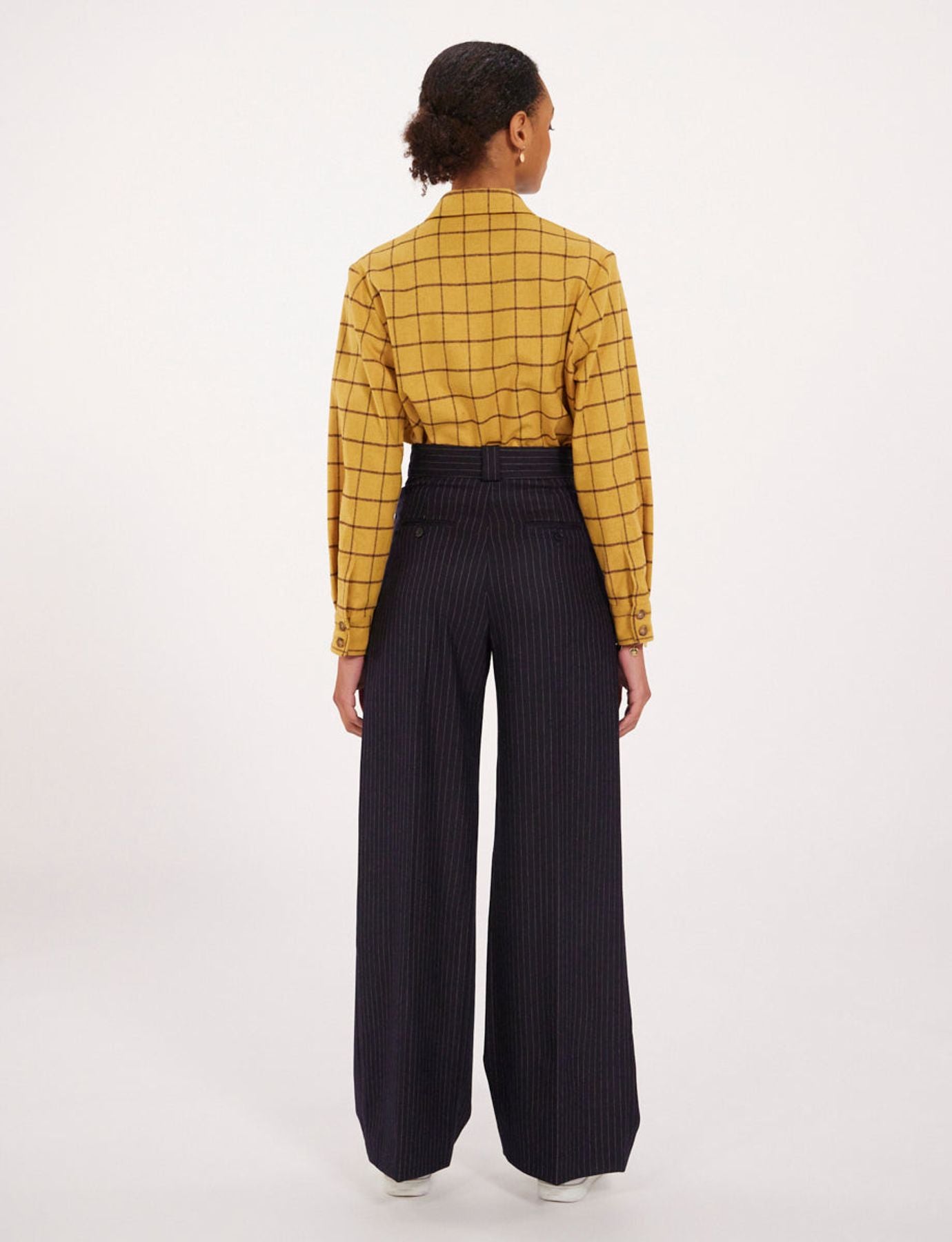 Marlène pantalón a rayas azul noche
