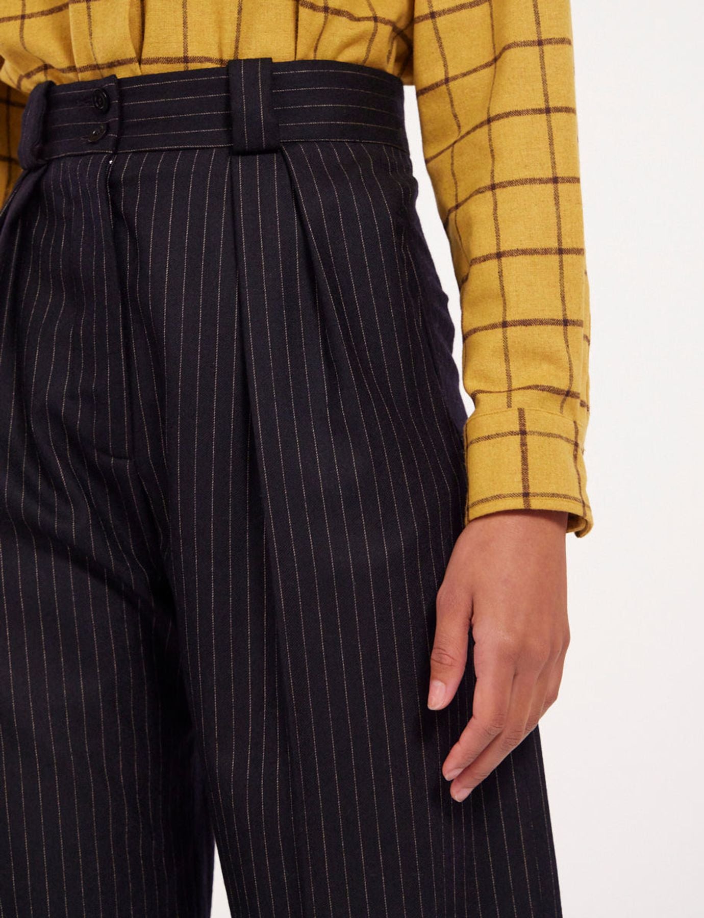 Marlène pantalón a rayas azul noche