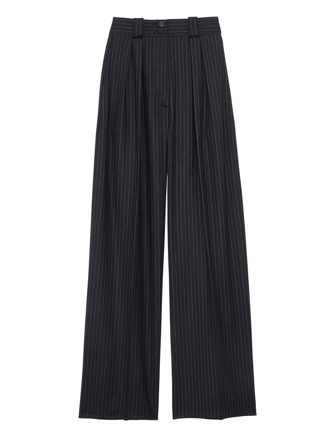 Marlène pantalón a rayas azul noche