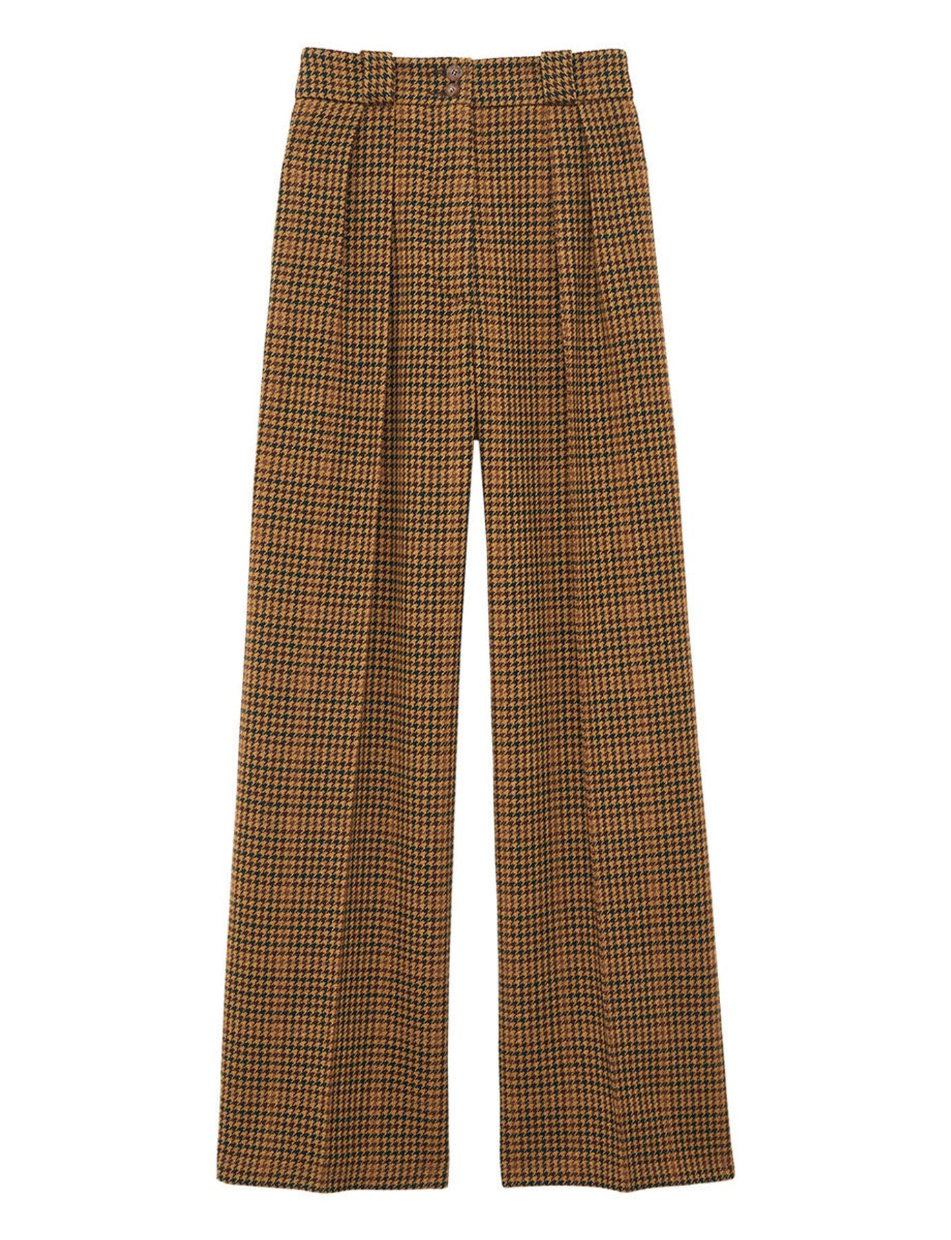 Pantalón Marlène pata de gallo caqui