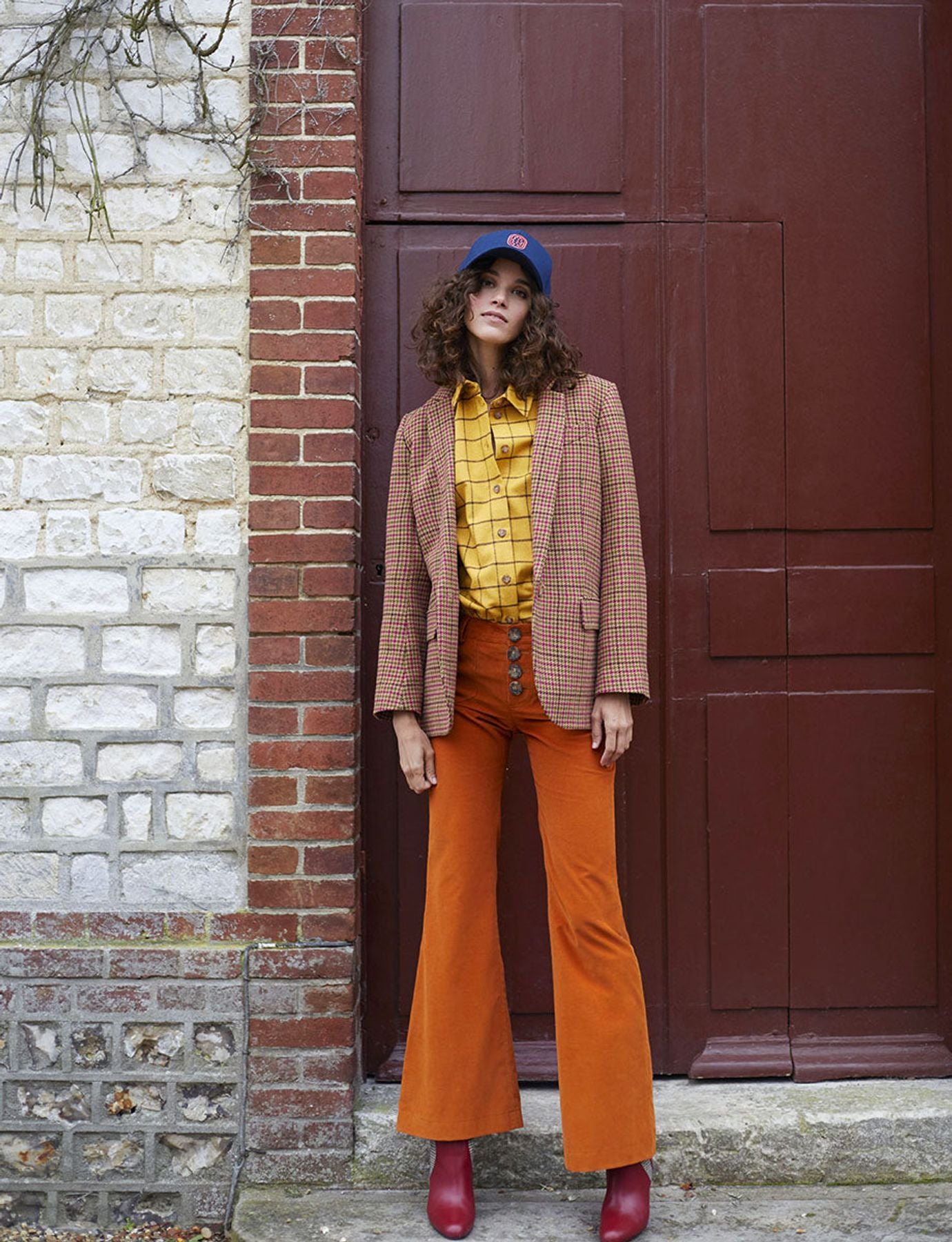 Pantalones de pana Charlotte naranja