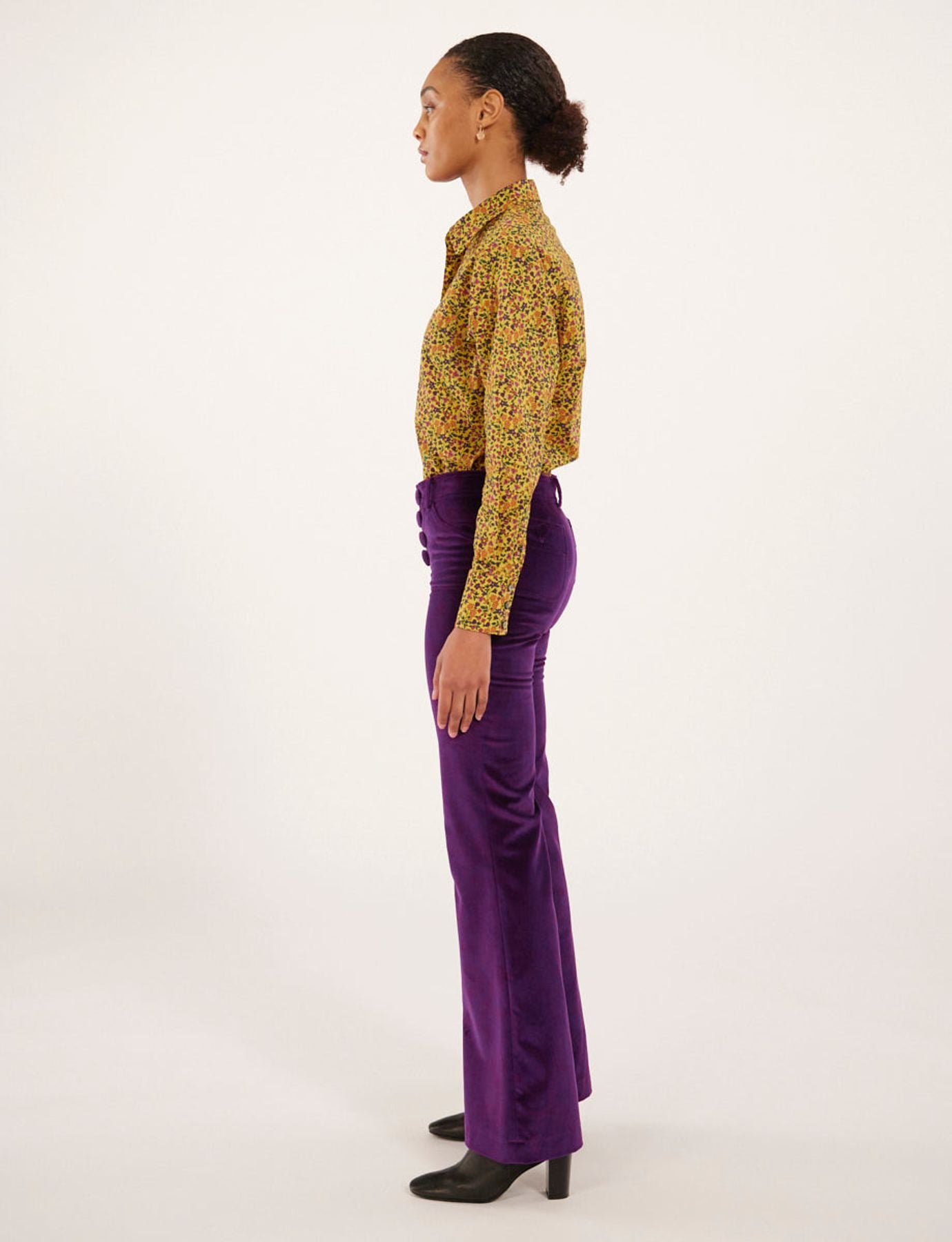 Pantalones de terciopelo morado Charlotte