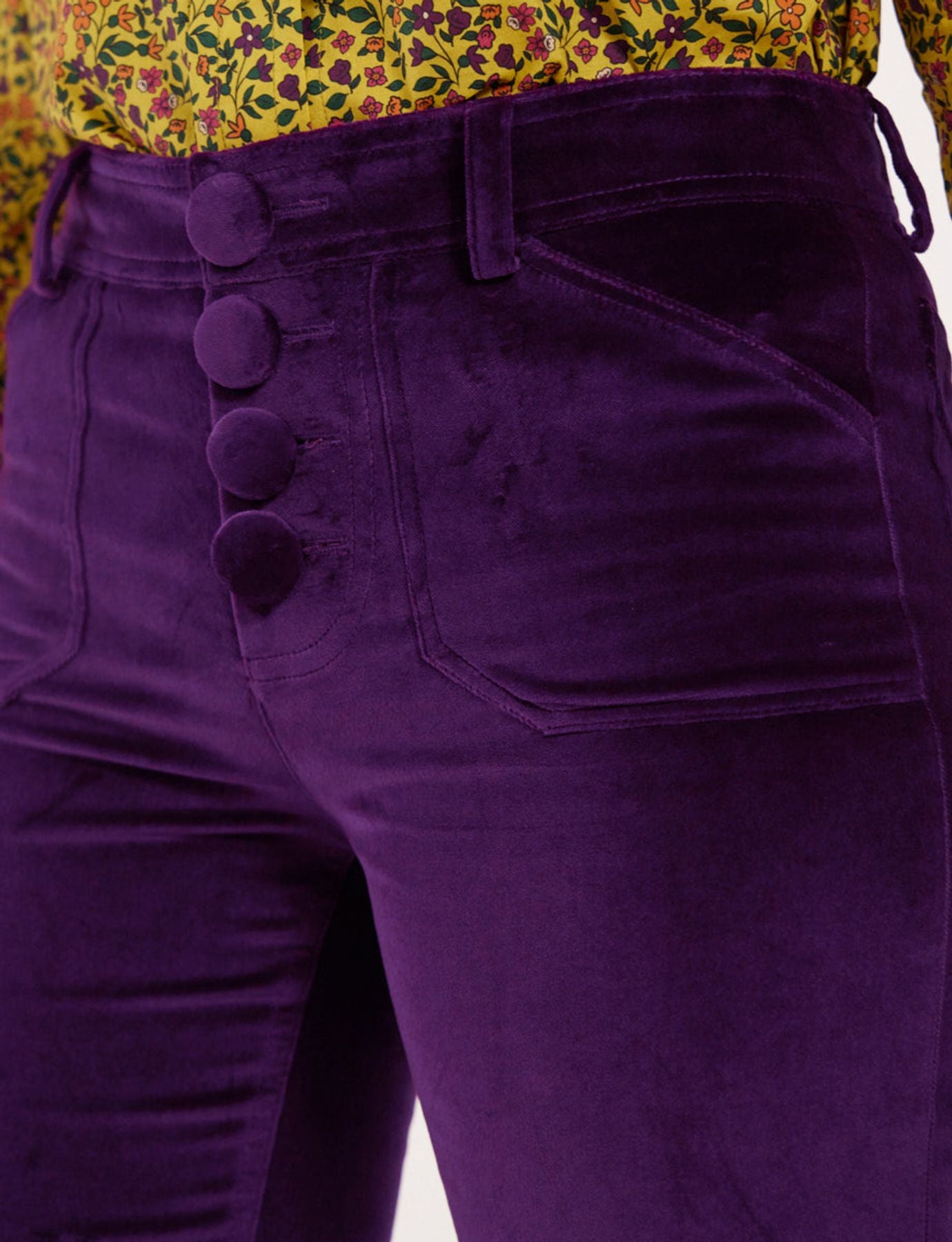 Pantalones de terciopelo morado Charlotte