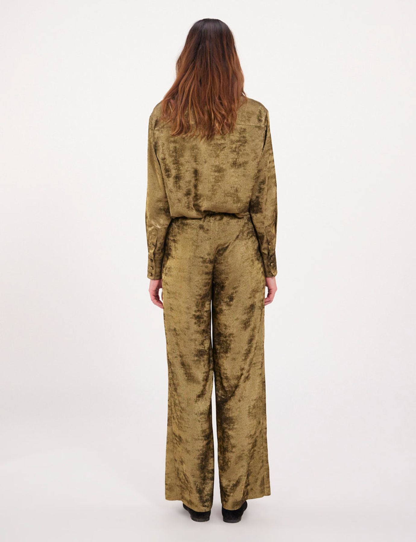 Ernestine pants in lamé dorado