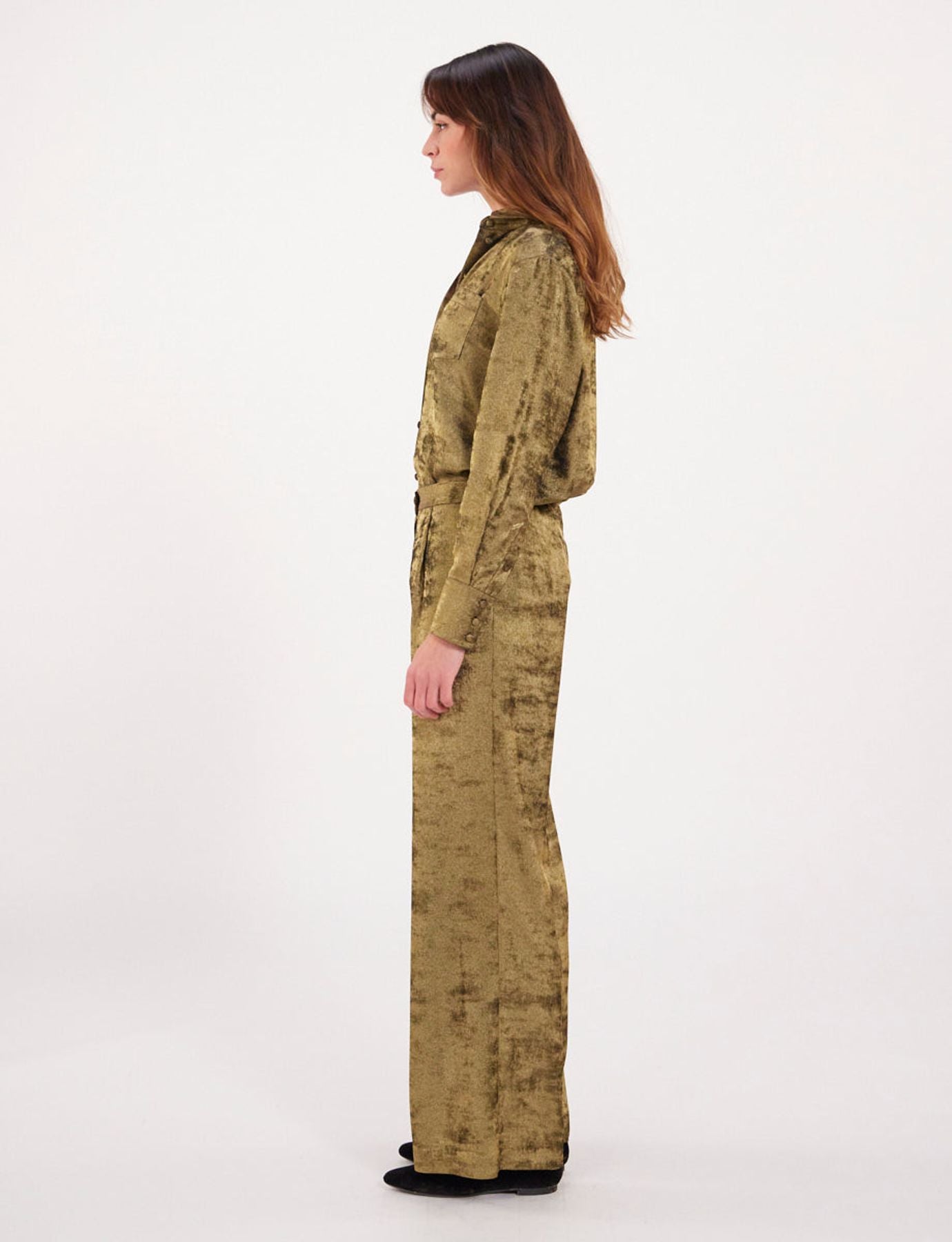 Ernestine pants in lamé dorado