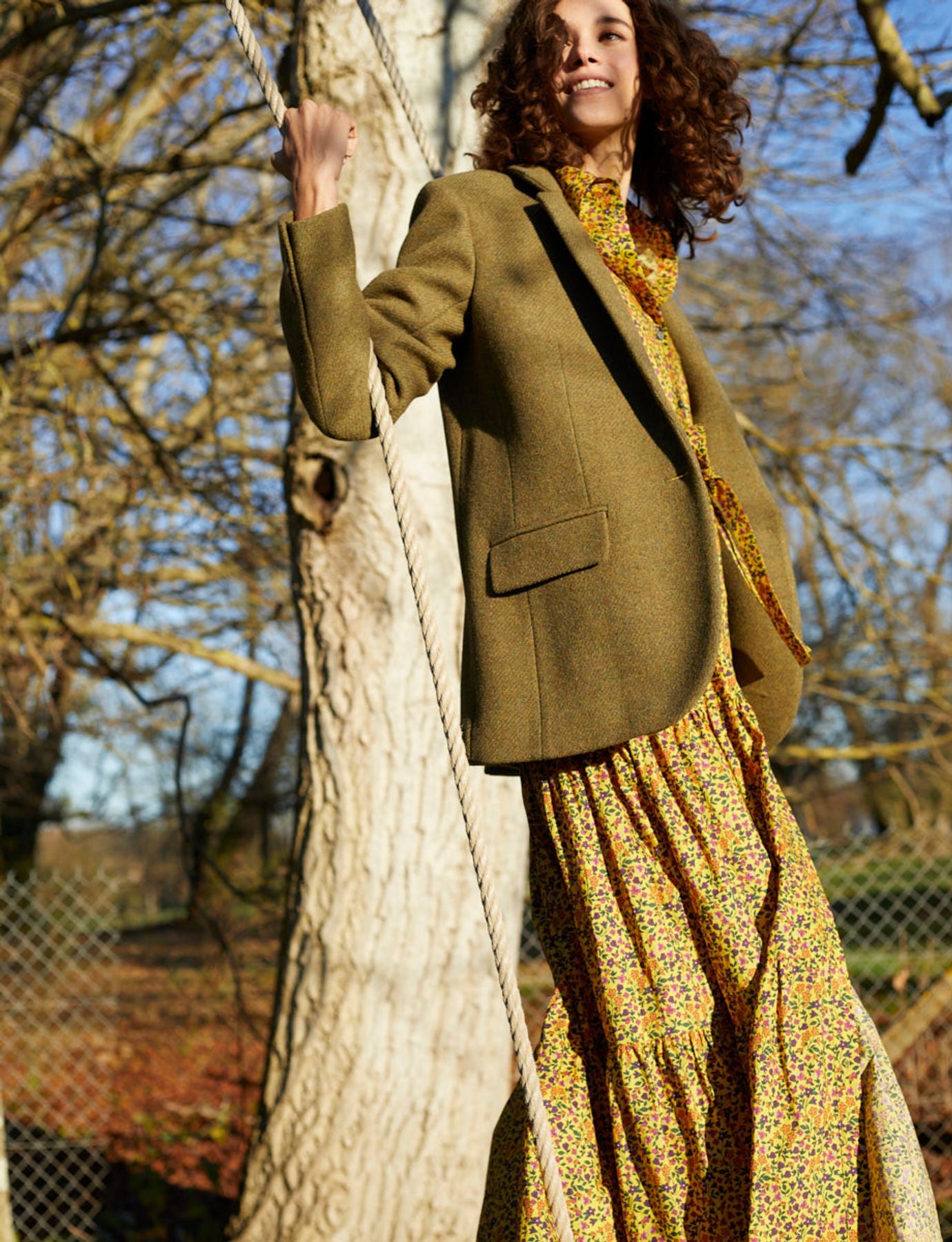 Vestido floral amarillo Léna