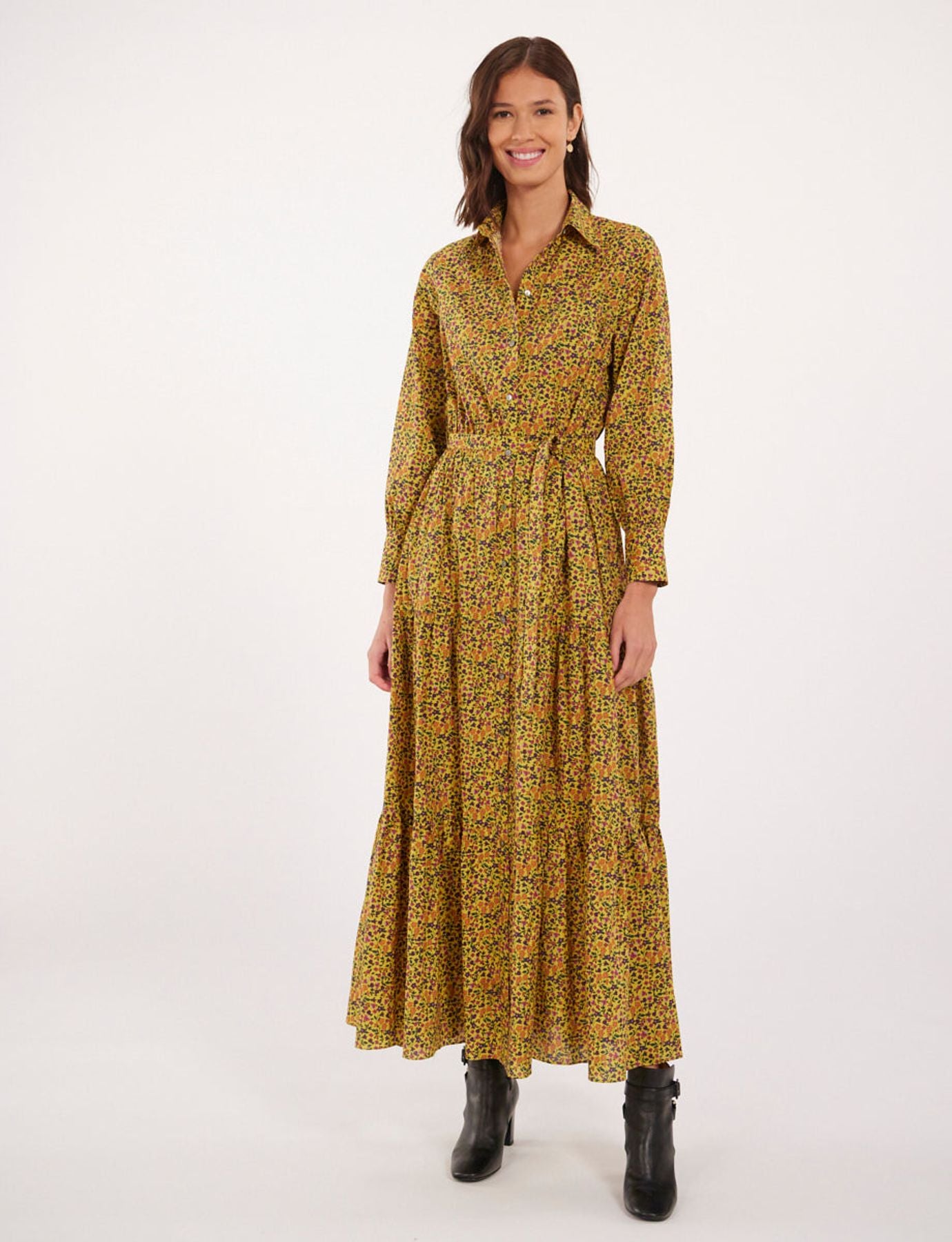 Vestido floral amarillo Léna