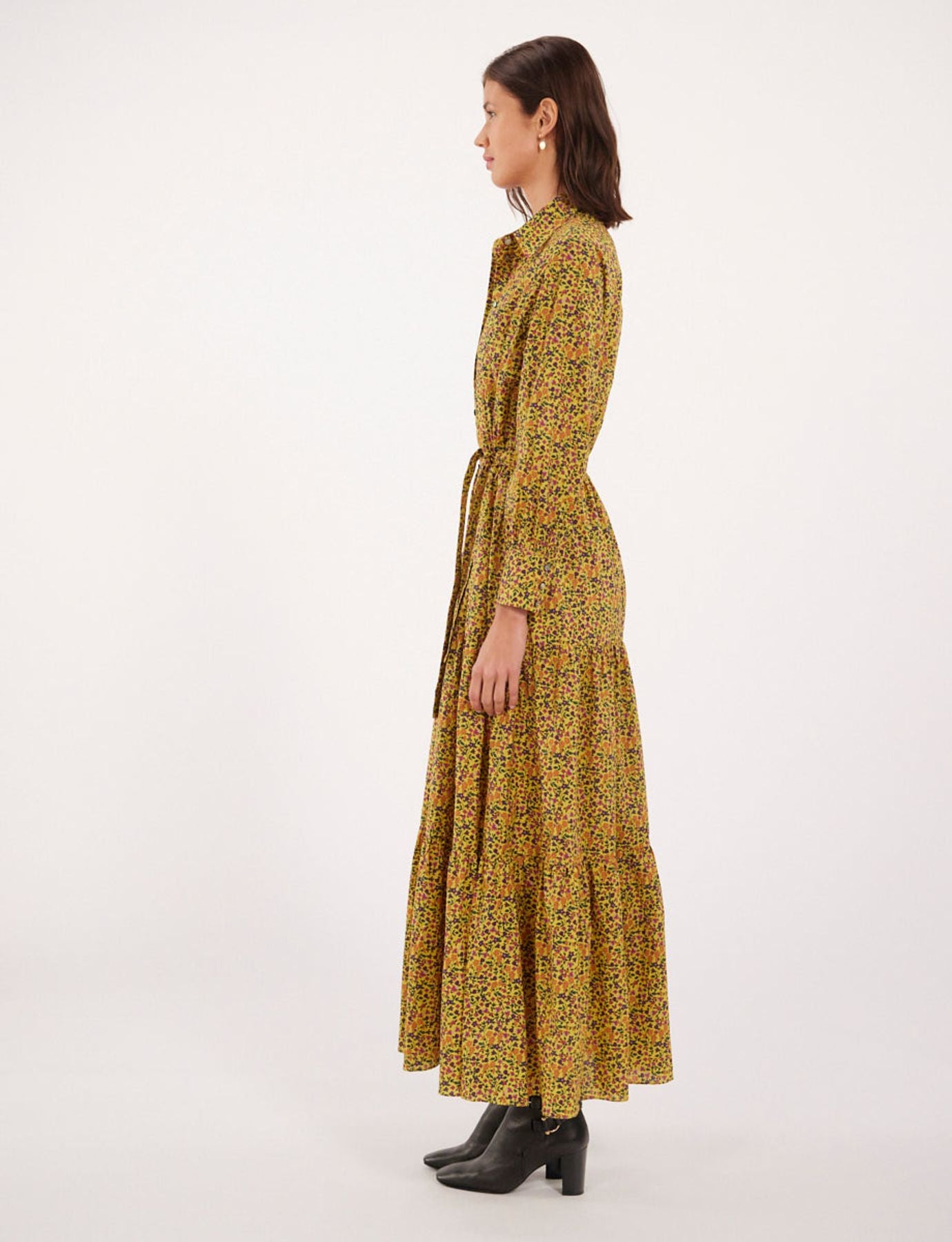 Vestido floral amarillo Léna