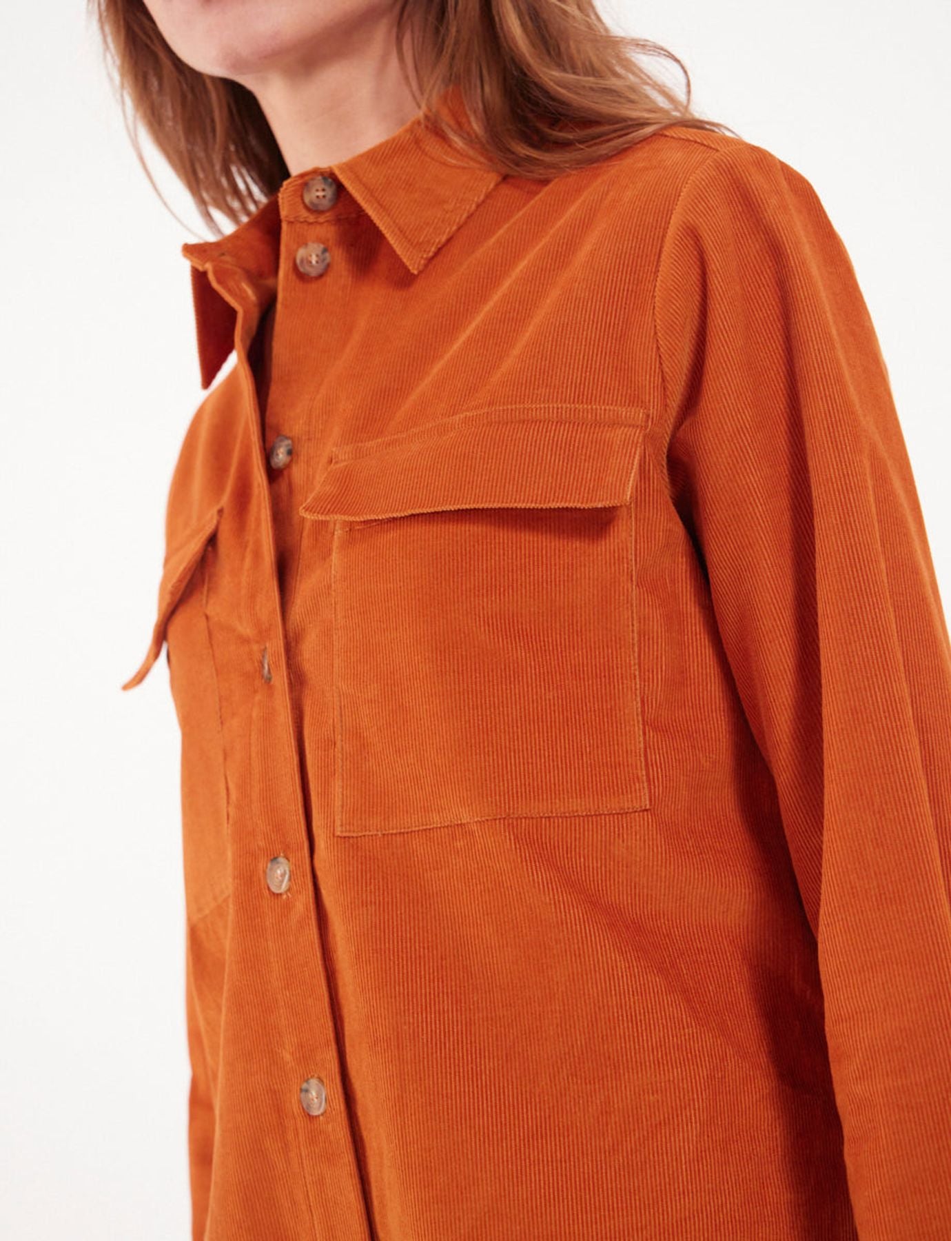 Chandler orange velvet shirt