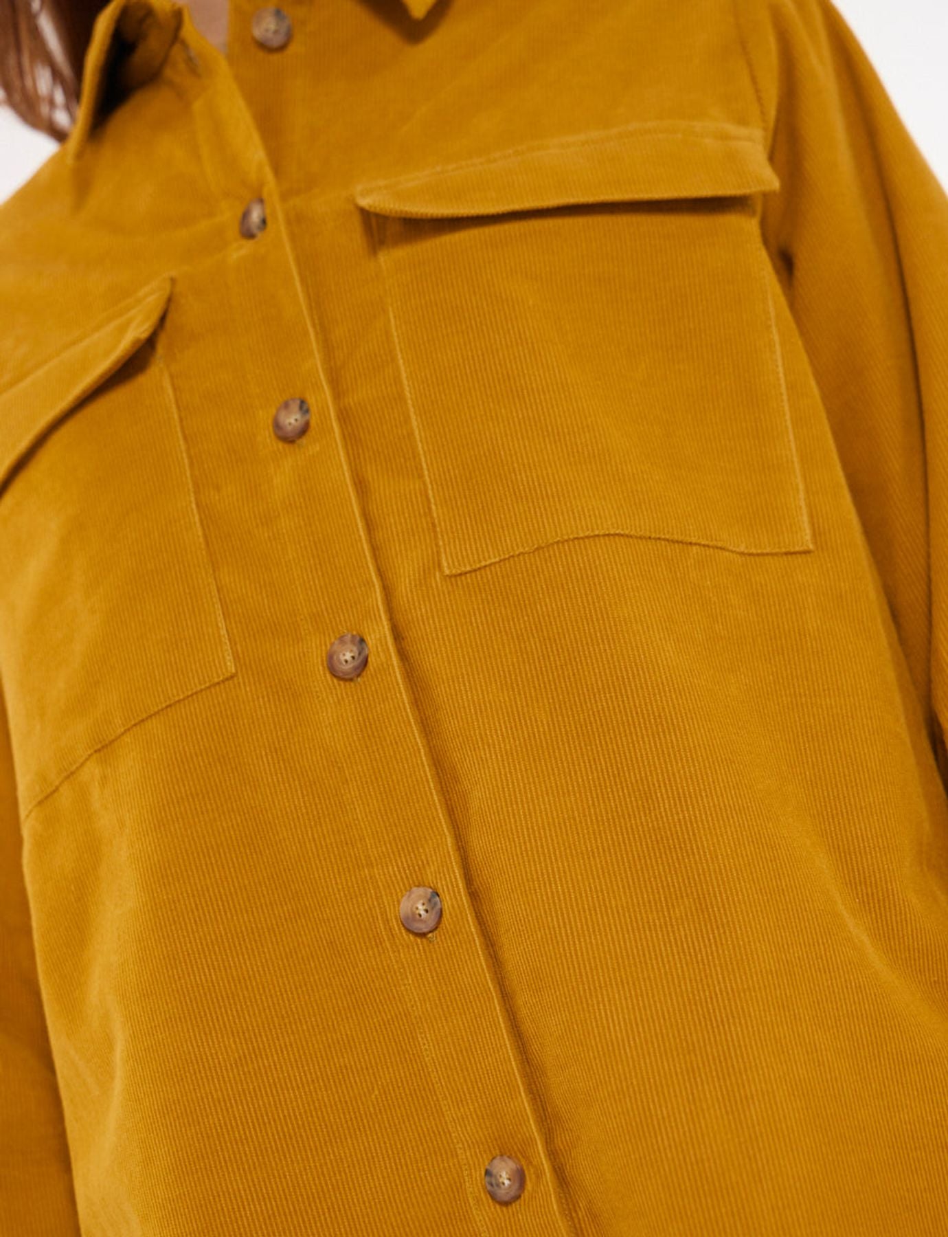 Chandler ochre velvet shirt