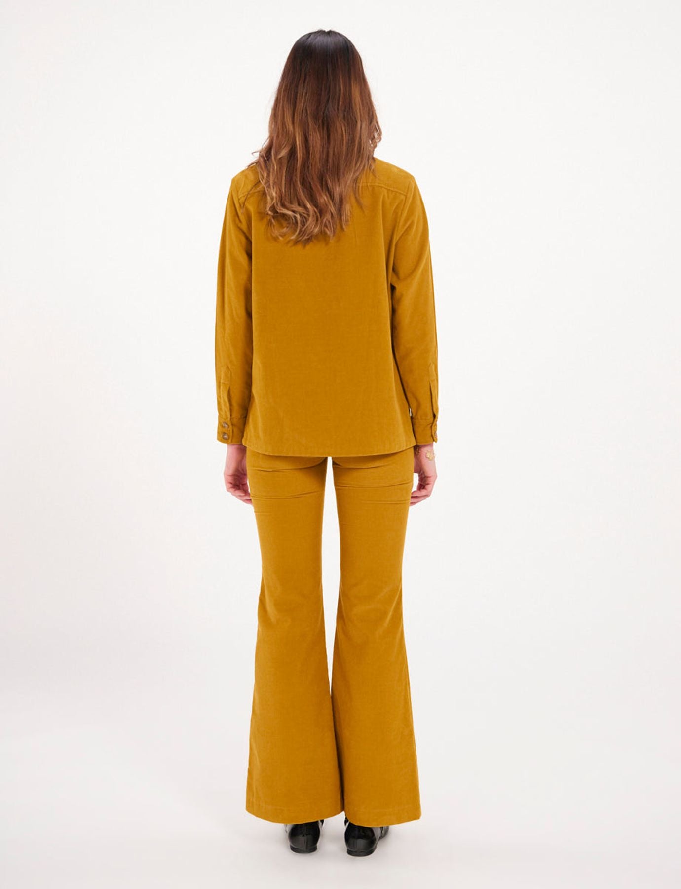 Chandler ochre velvet shirt