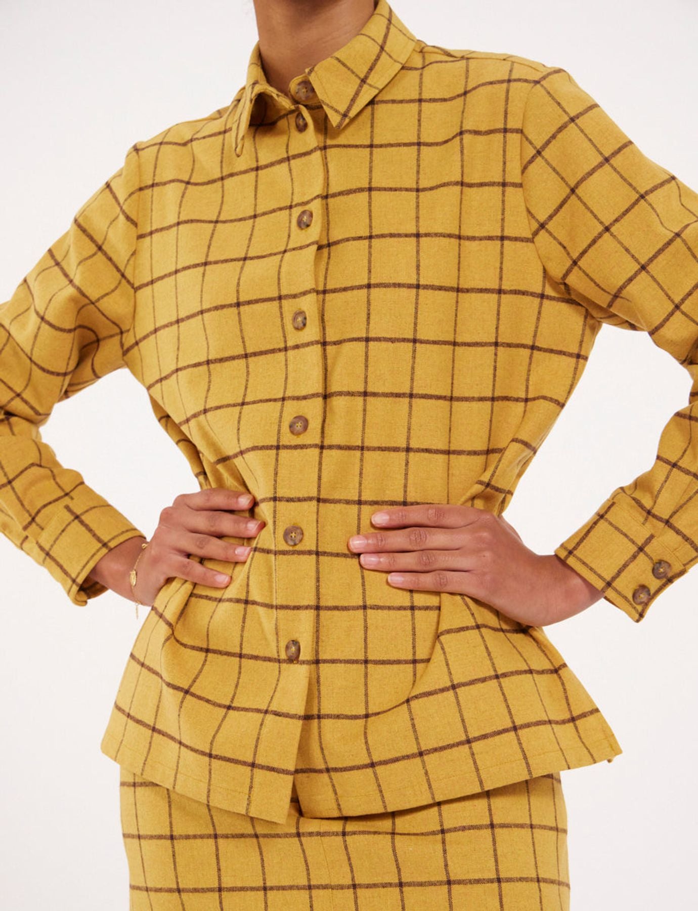 Cassia ochre check shirt