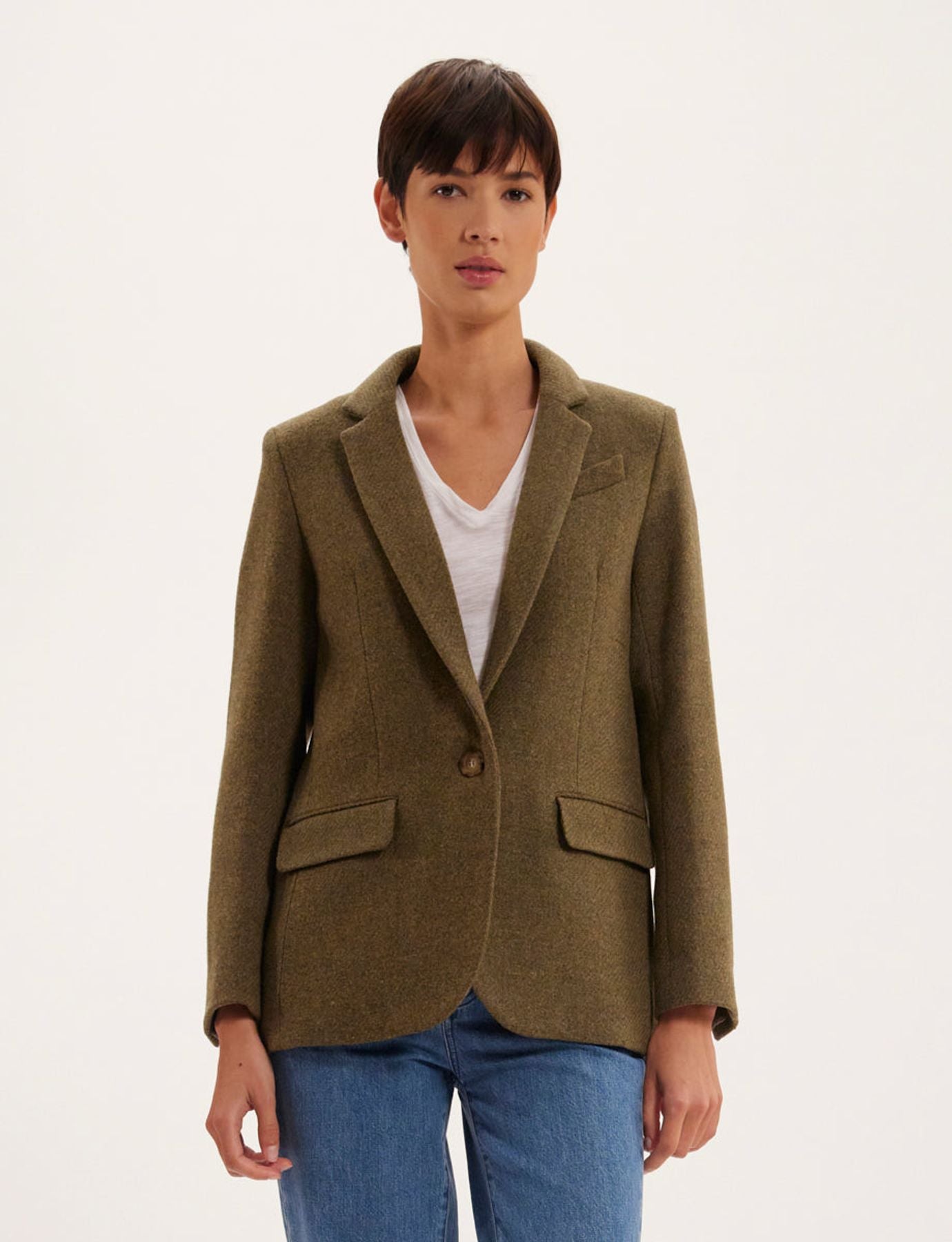 Bruna khaki wool jacket