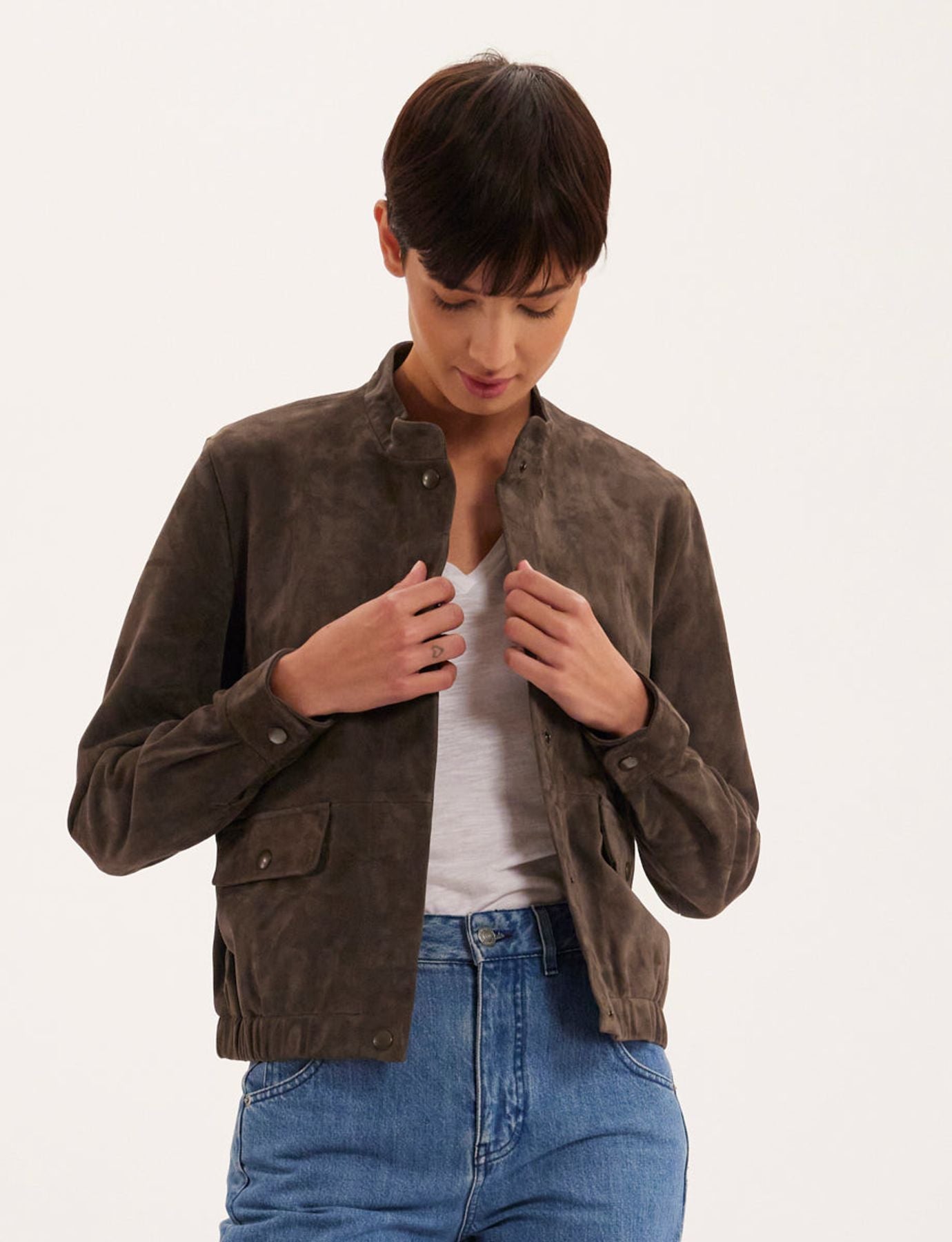 Chaqueta de ante marrón Dino