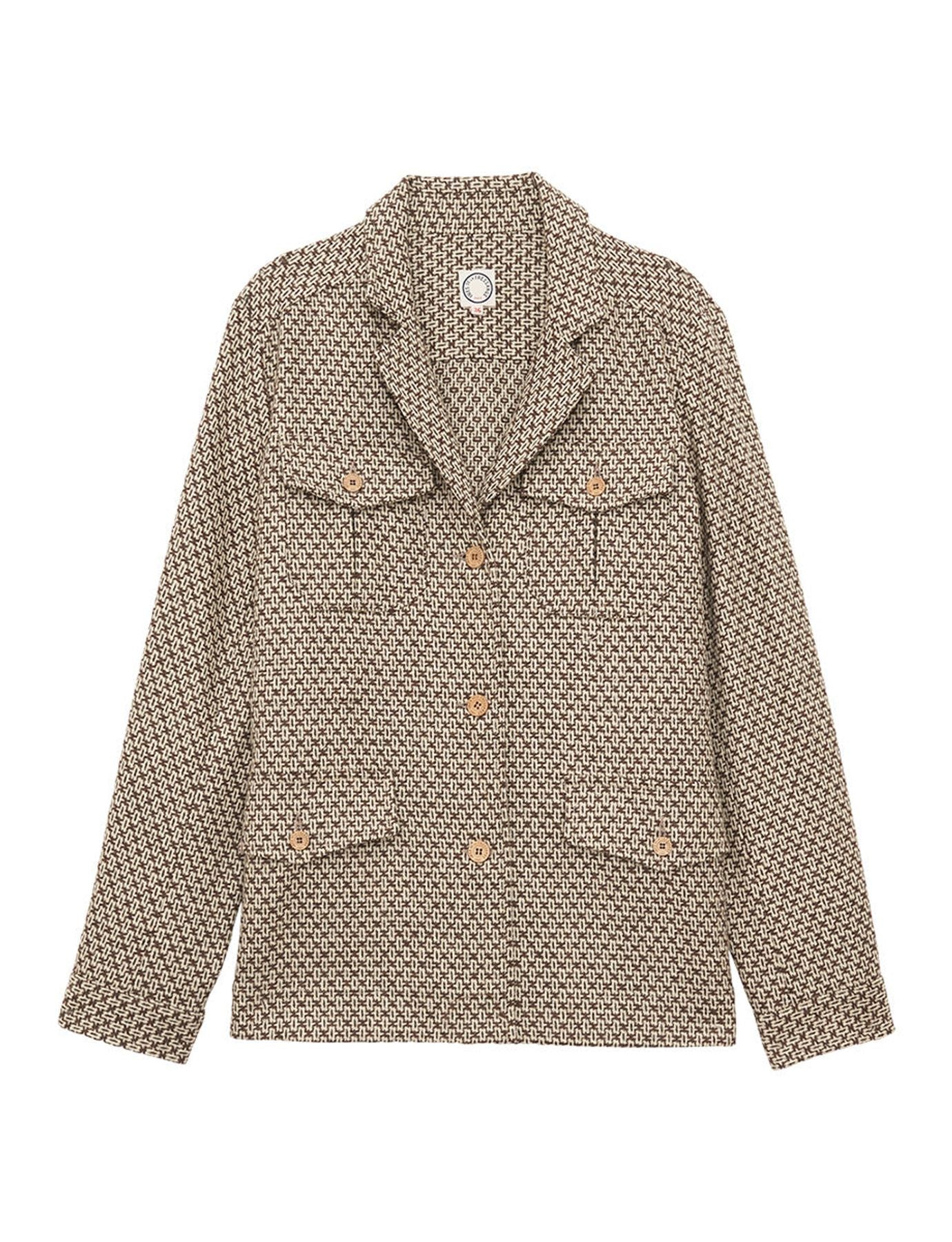 Chaqueta Flipper de lana marrón/cruda