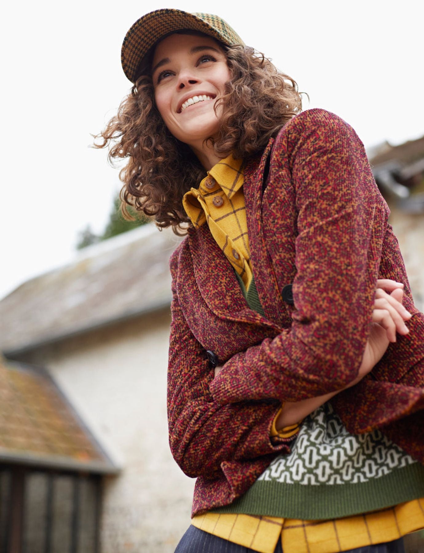 Maurice rust print blazer