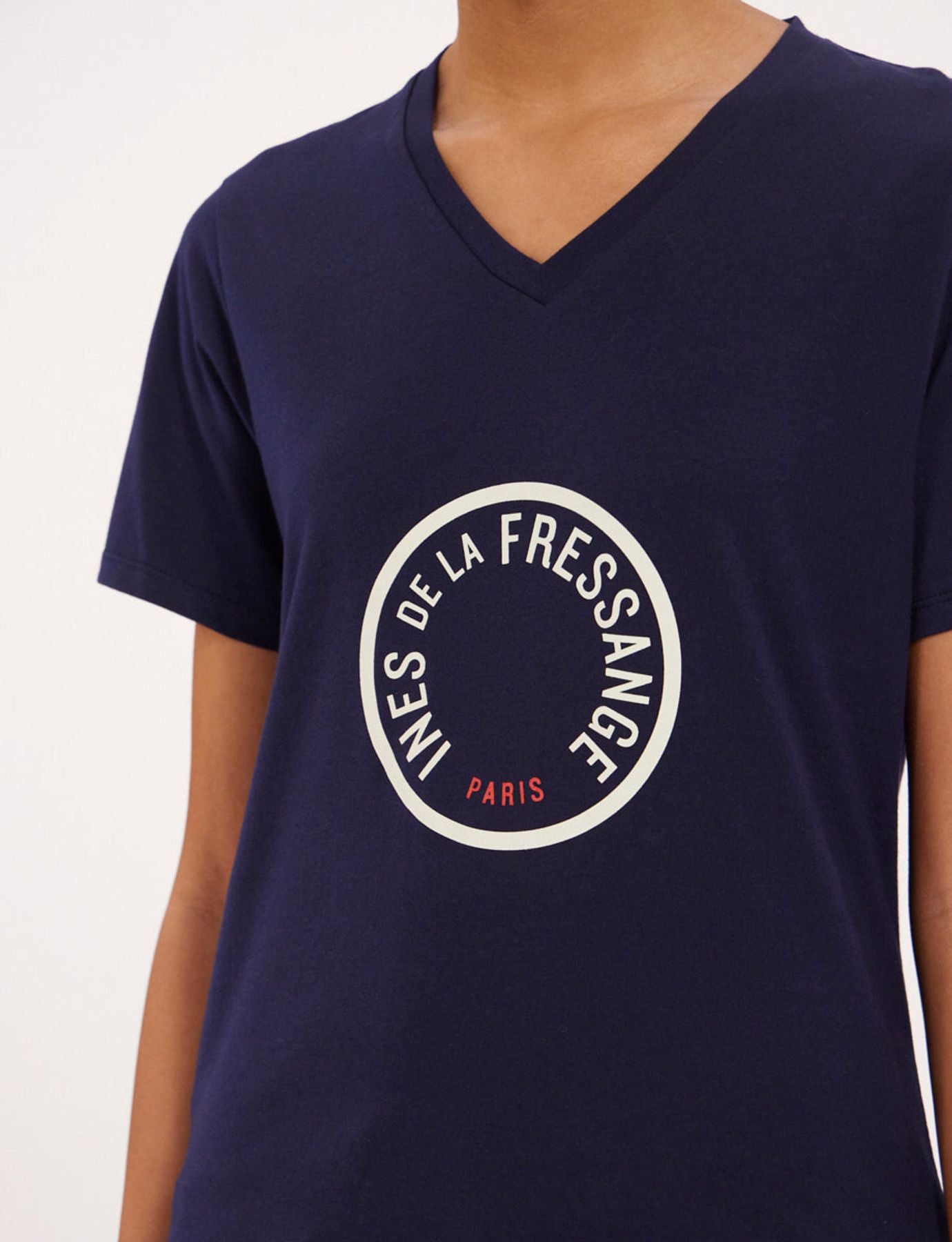 Camiseta Aurora azul marino/blanca