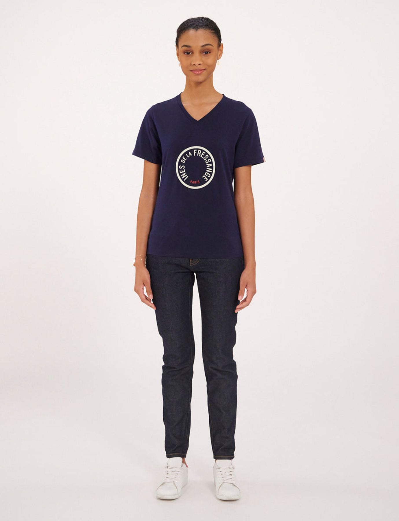Camiseta Aurora azul marino/blanca