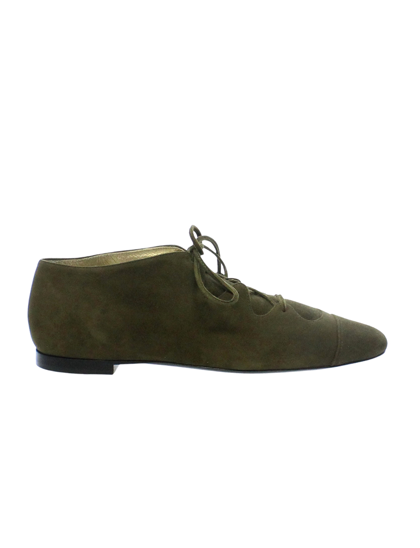 Ghillies in khaki suede