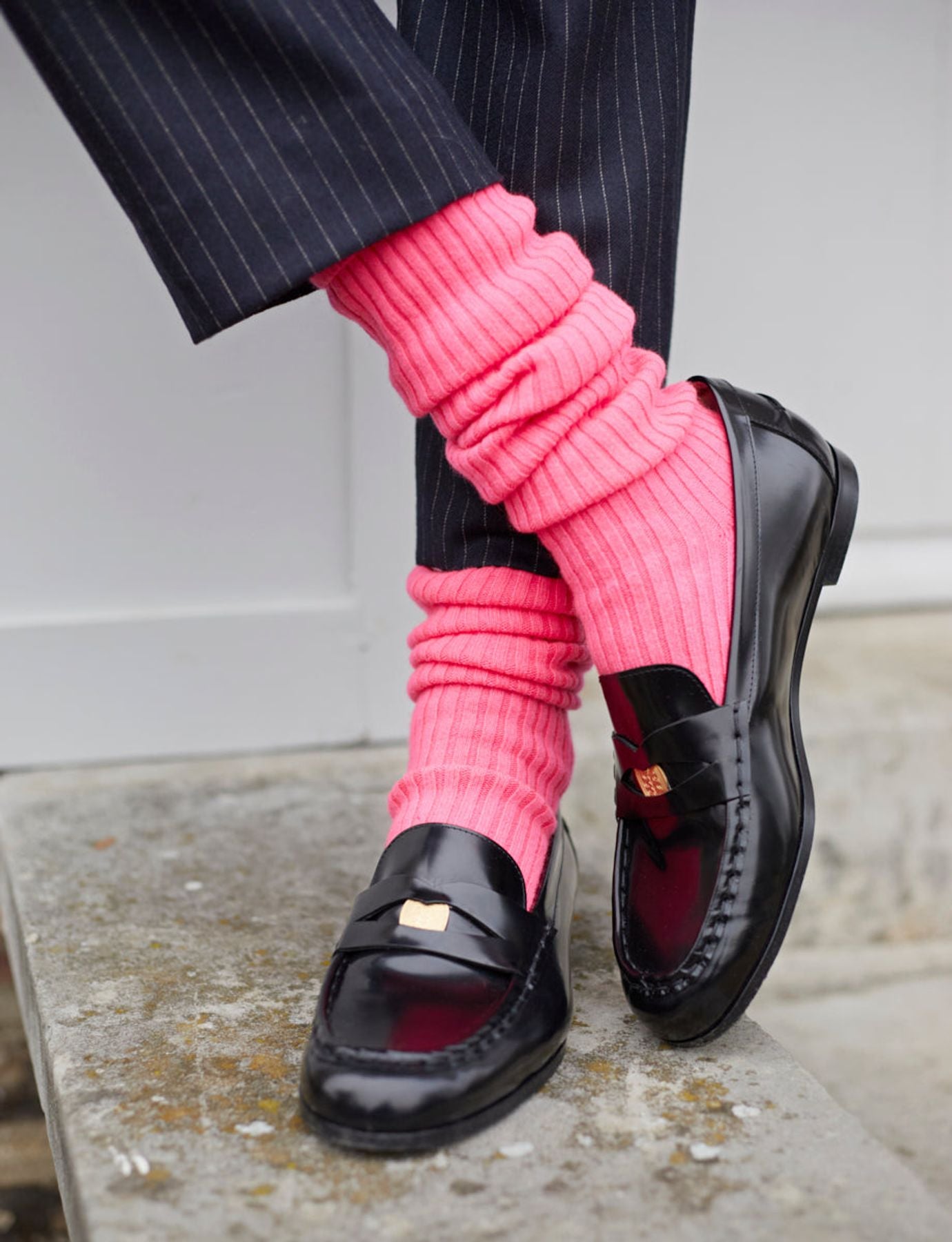 Mocasín de cuero negro