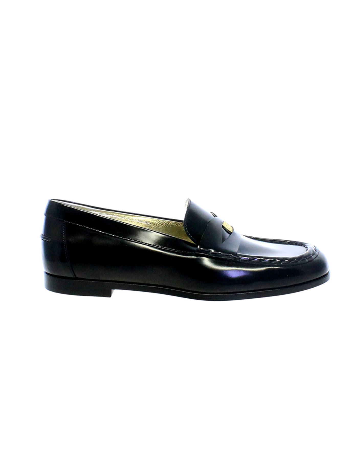 Mocasín de cuero negro