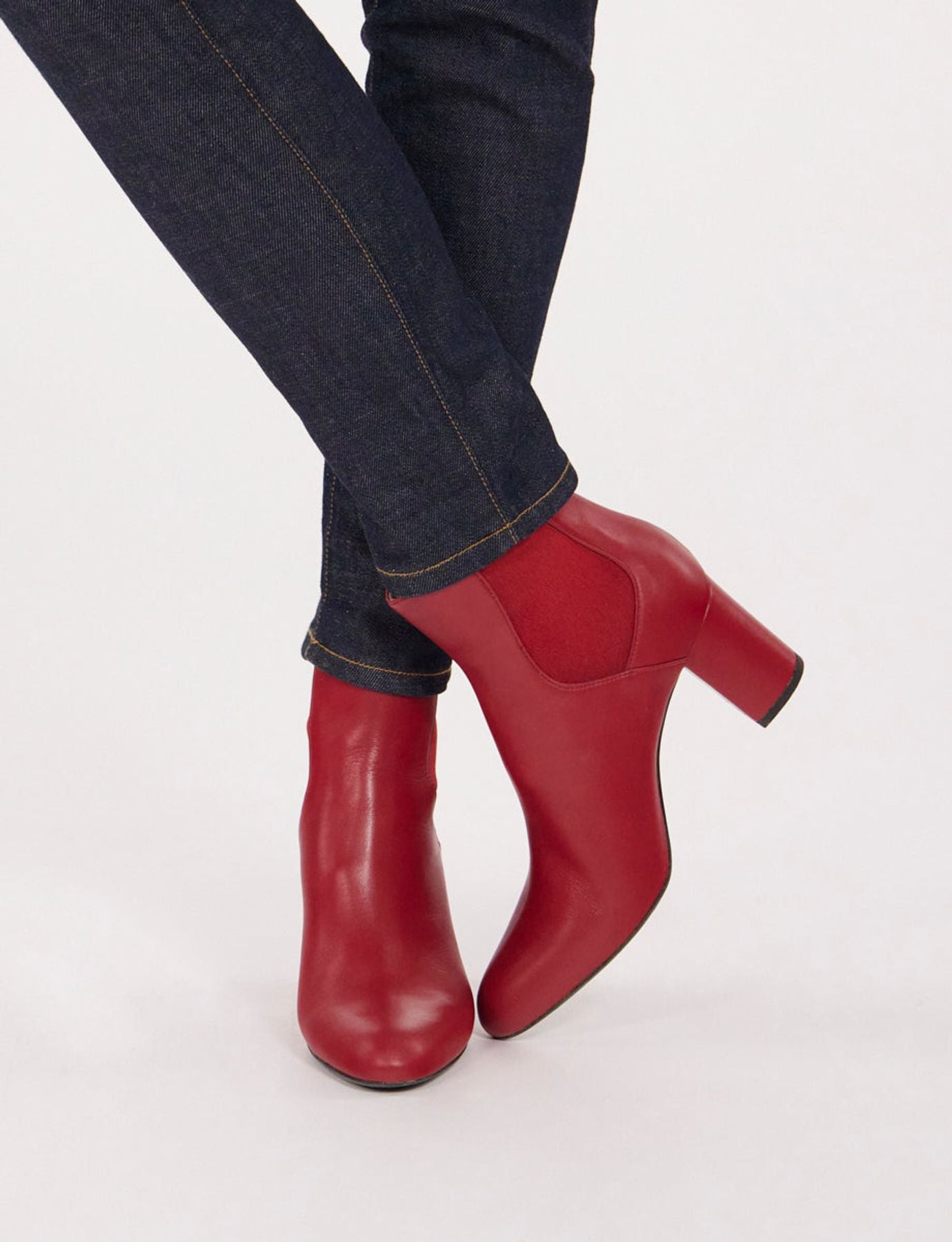 Botas de tacón de piel