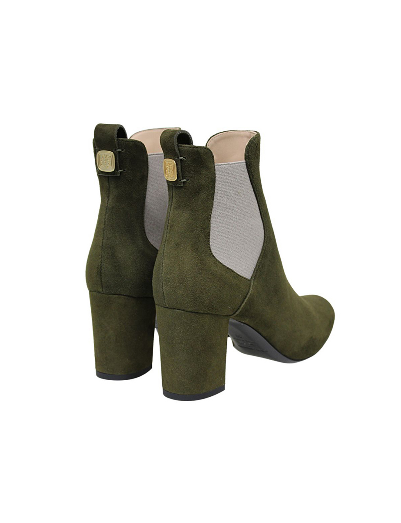 Khaki suede ankle boot