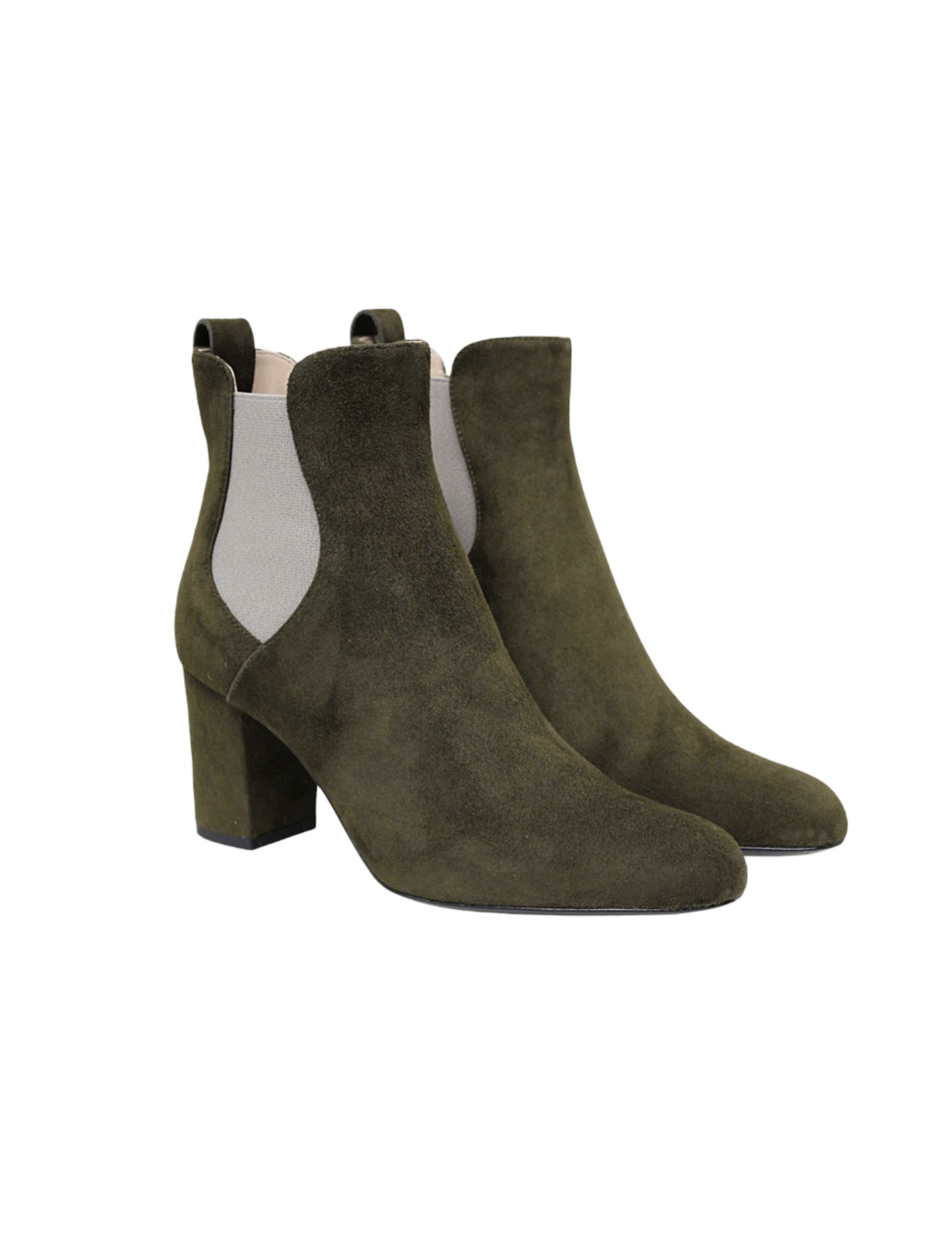 Khaki suede ankle boot