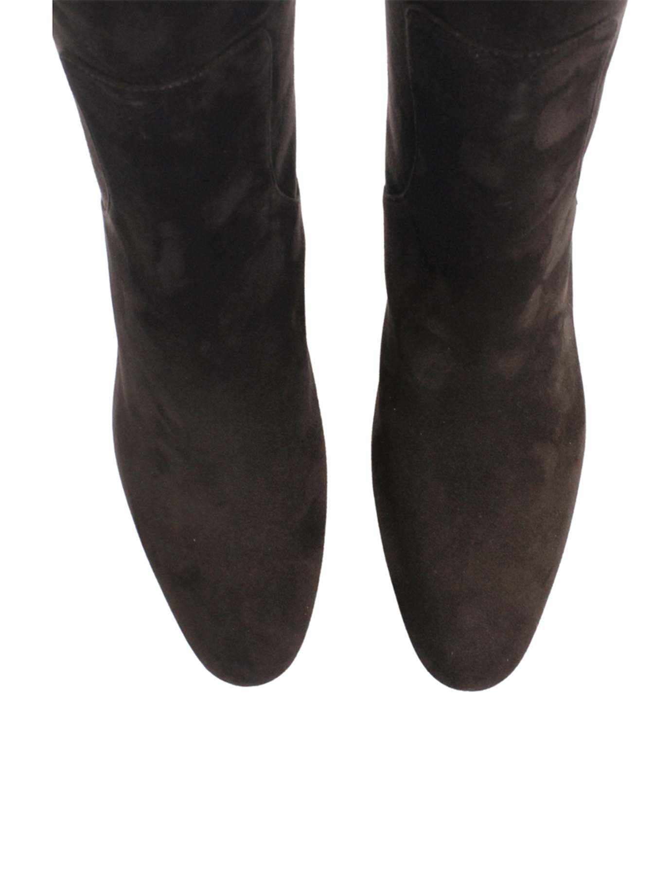 Botines de tacón de ante marrón