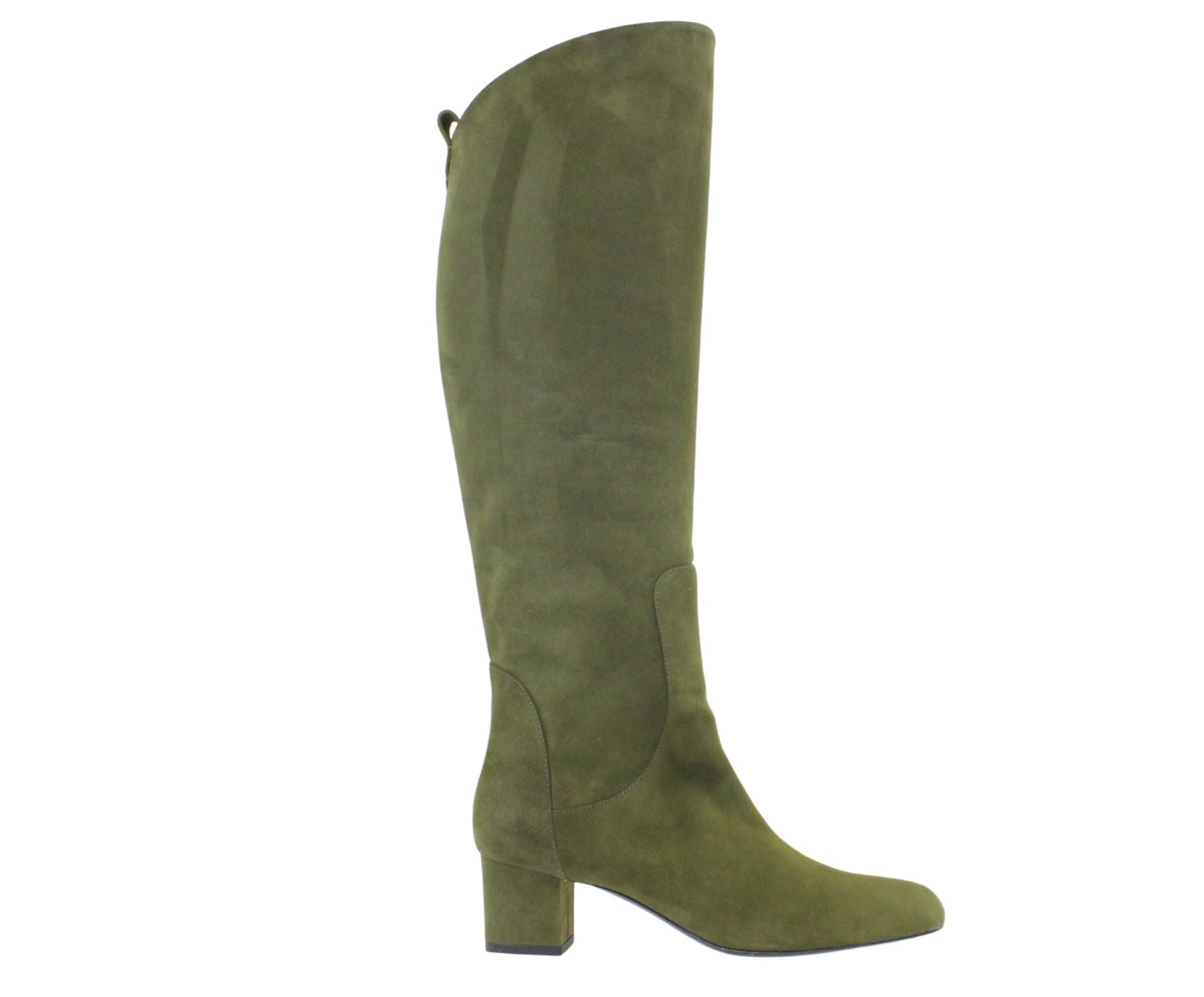 Khaki suede heel boot