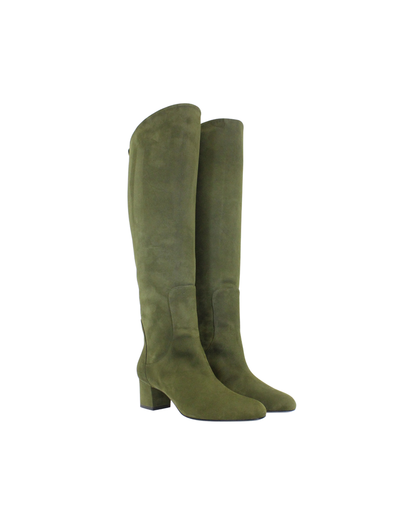 Khaki suede heel boot