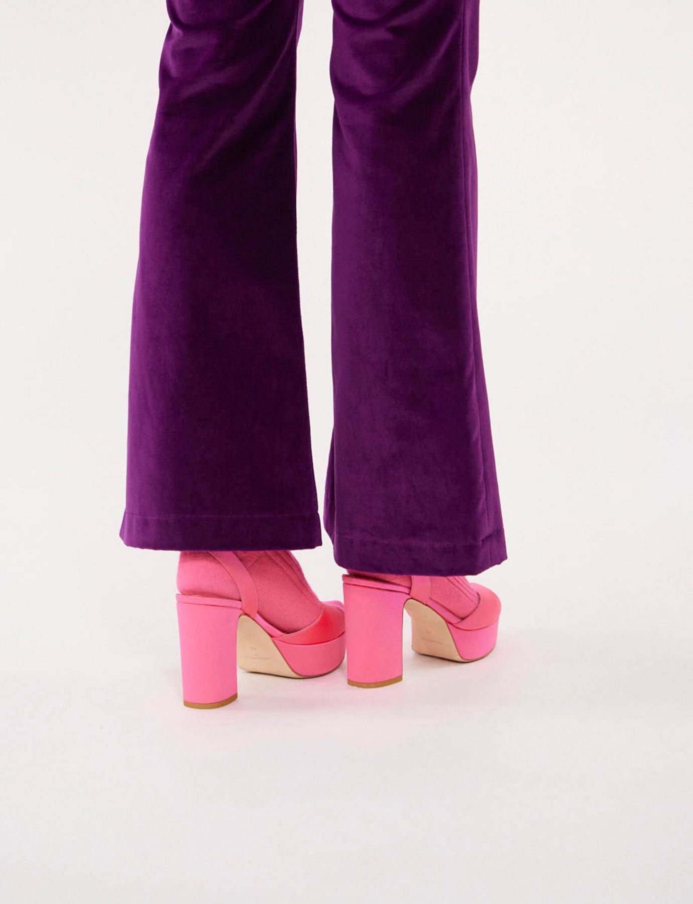 Pink satin platform sandal