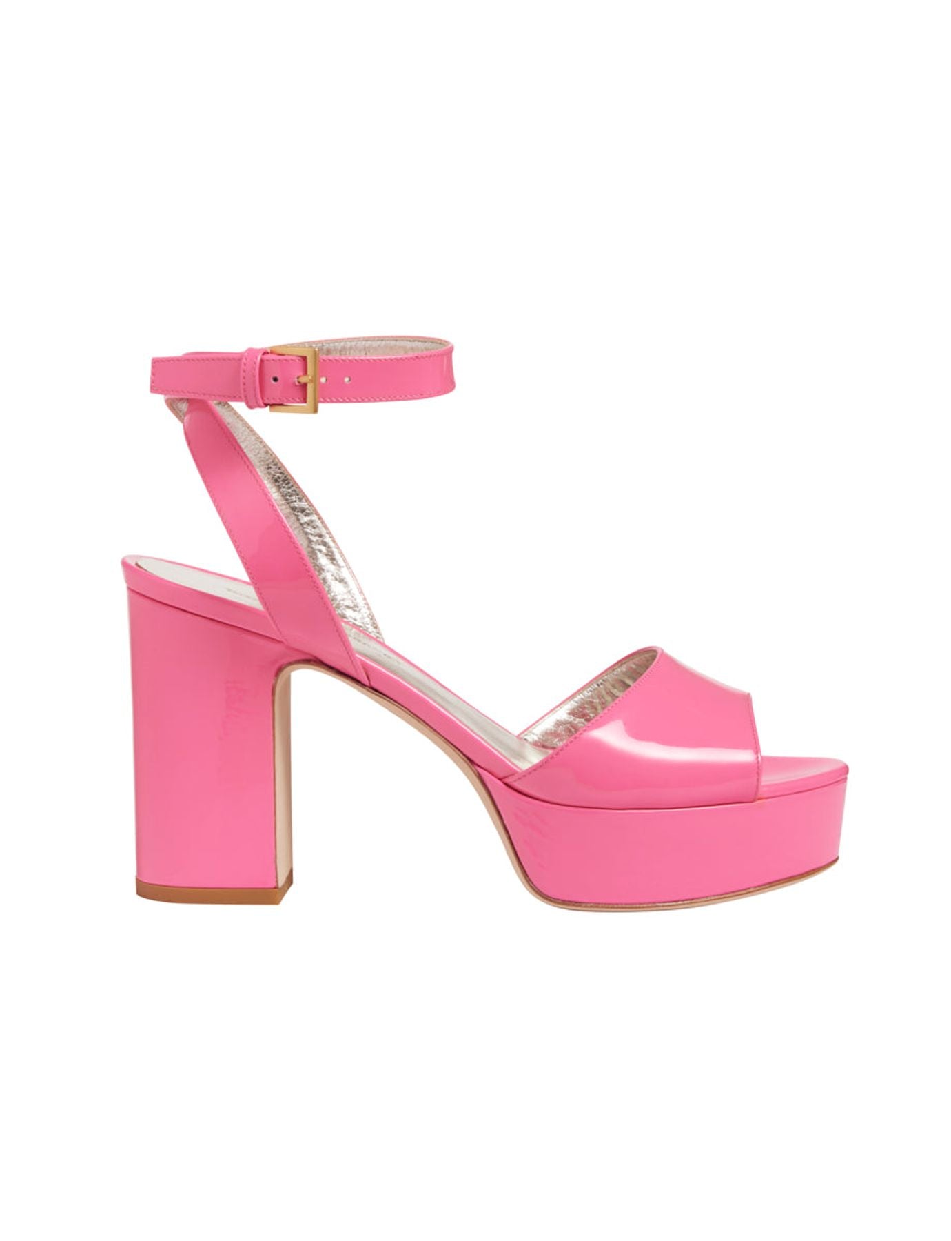 Sandalia con plataforma de charol rosa